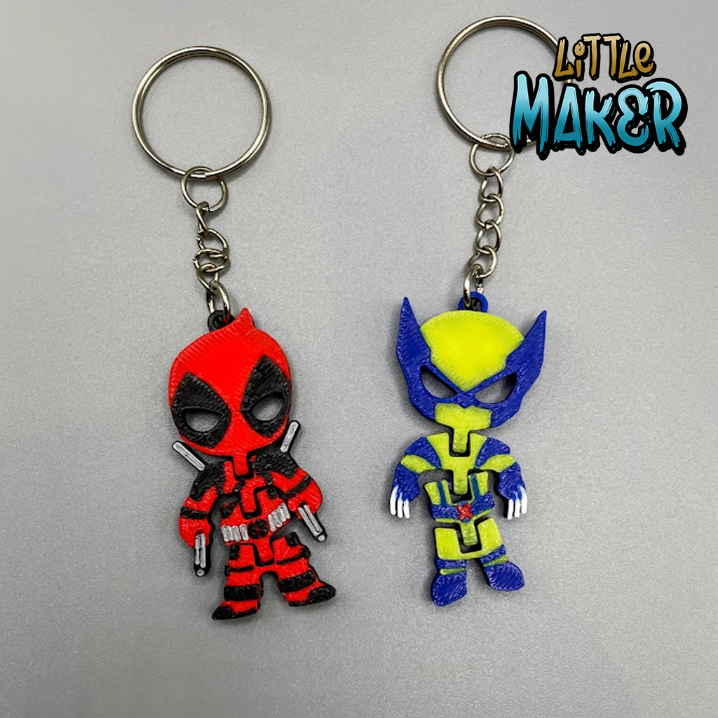 Wallpaper #Abix25IBJvJKYCmEvfgj333 Flexi Deadpool and Wolverine Keychain by Little Maker Makerworld