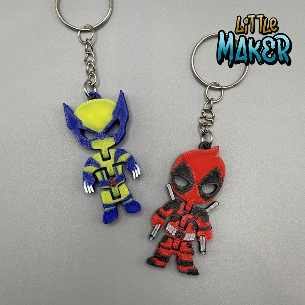 Wallpaper #Abix25IBJvJKYCmEvfgj335 Flexi Deadpool and Wolverine Keychain by Little Maker Makerworld