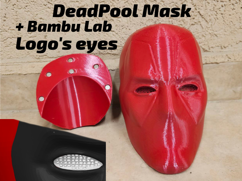 Wallpaper #Abix25IBJvJKYCmEvfgj420 Techpool Deadpool Mask with Bambu Lab Vision by Magnetdanny Makerworld
