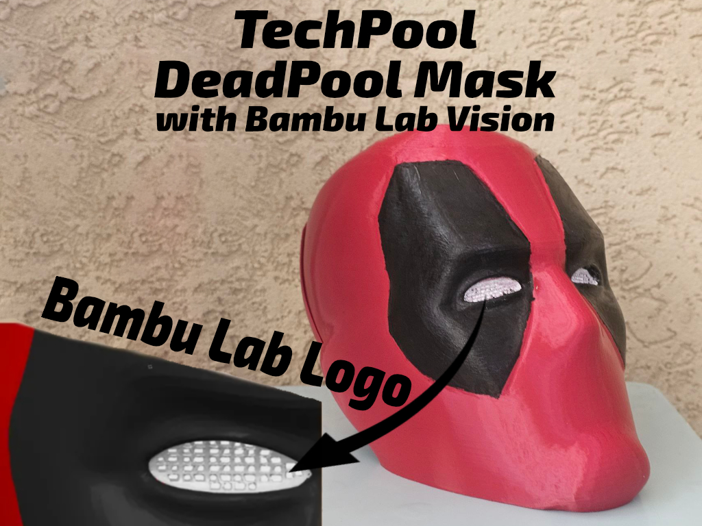 Wallpaper #Abix25IBJvJKYCmEvfgj351 Techpool Deadpool Mask with Bambu Lab Vision by Magnetdanny Makerworld