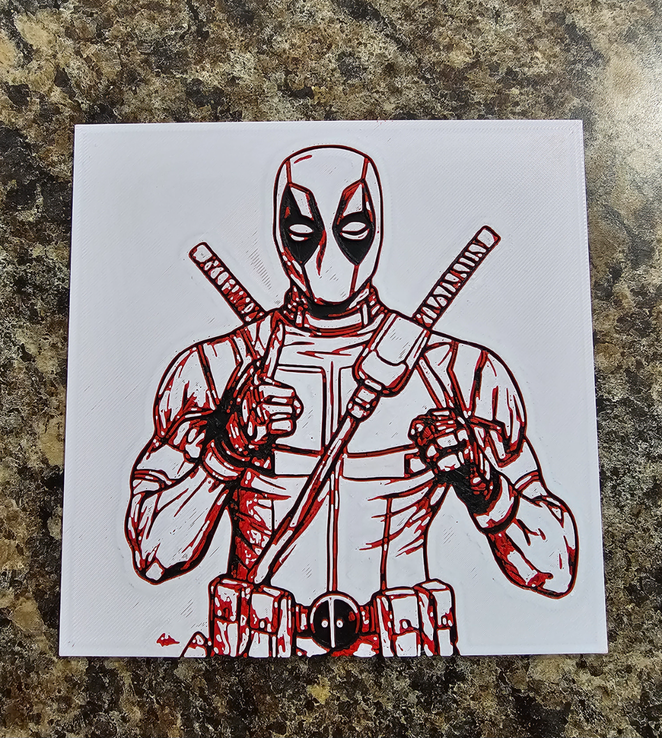 Wallpaper #Abix25IBJvJKYCmEvfgj329 Deadpool Hueforge by Bishop 206 Makerworld