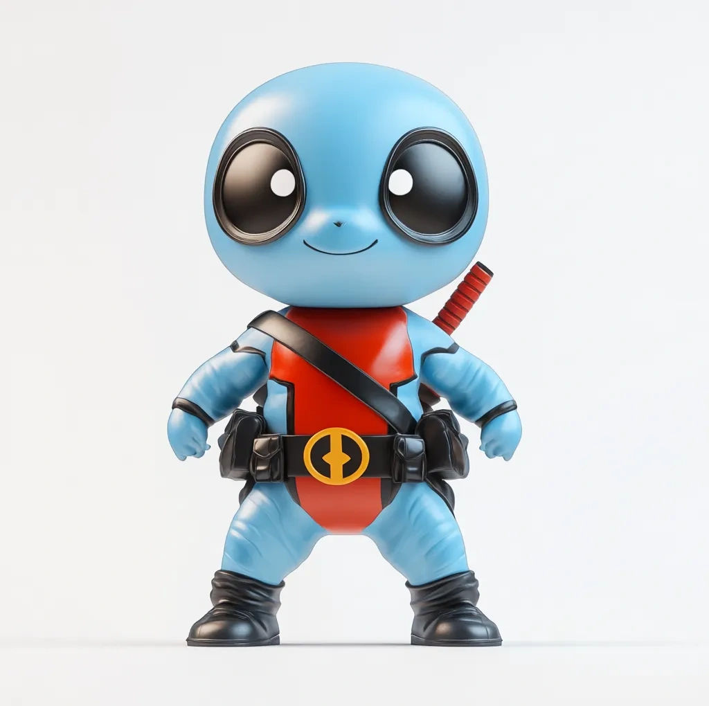 Wallpaper #Abix25IBJvJKYCmEvfgj365 Squirtle in a Deadpool Costume V1 No Color Uzzii Makerworld