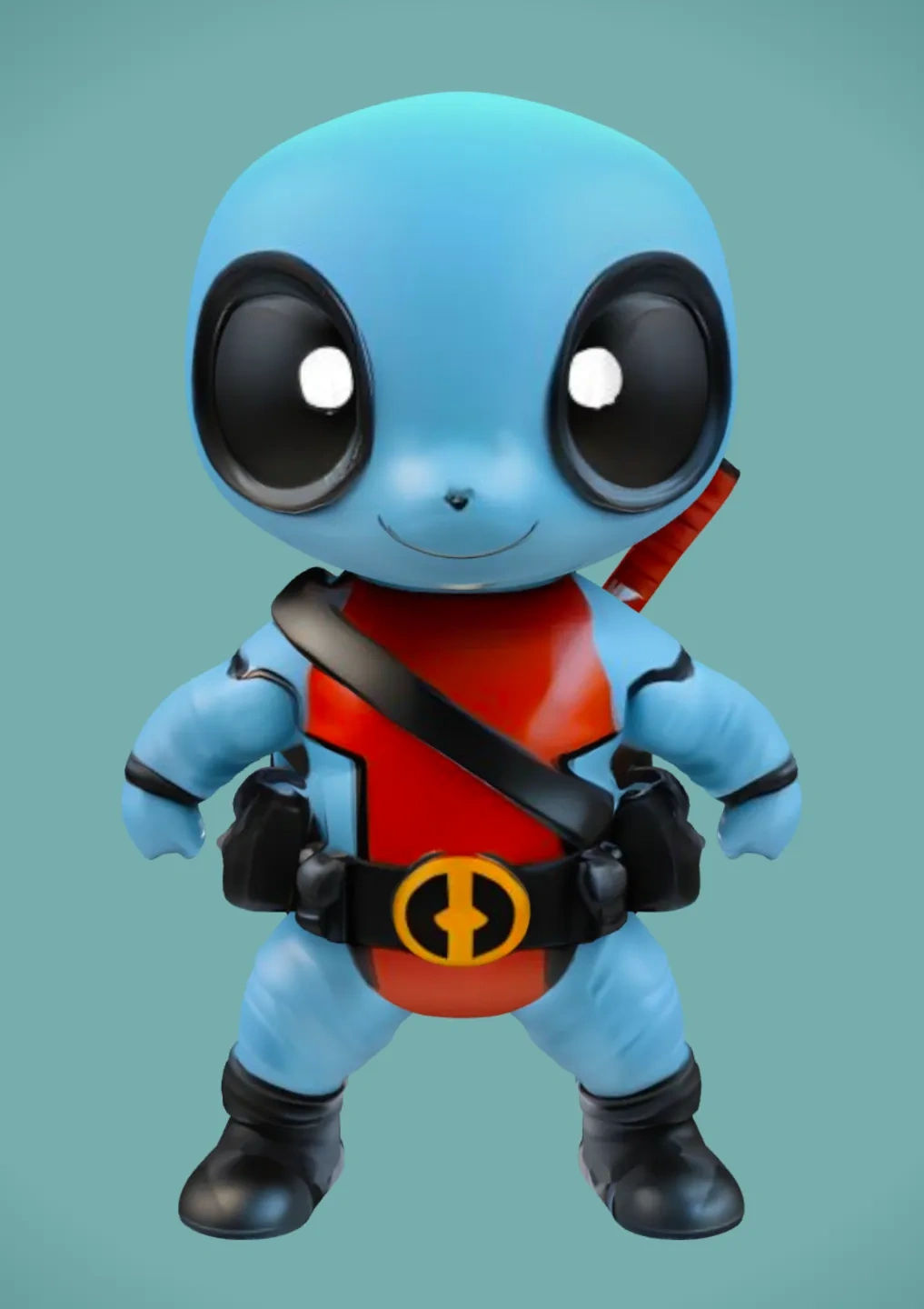 Wallpaper #Abix25IBJvJKYCmEvfgj370 Squirtle in a Deadpool Costume V1 No Color Uzzii Makerworld