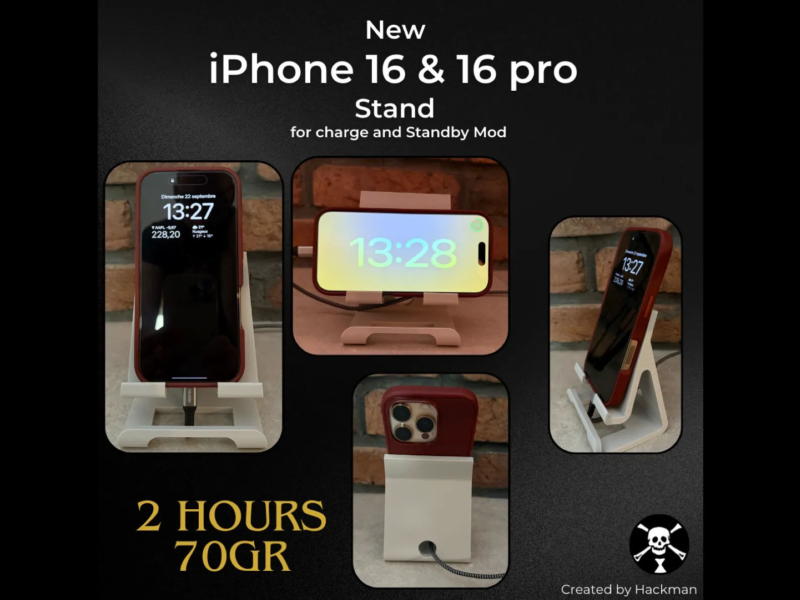 Wallpaper #Ebj21pIBJvJKYCmE2-Fr328 iPhone 16 16 Pro Stand Charge and Standby Mod Hackman Makerworld