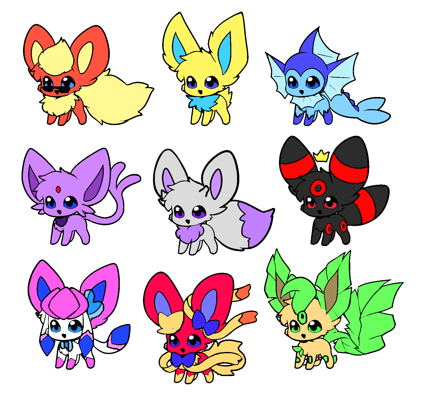 Wallpaper #r2jGFpMBSpphPi3-KwzW318 Eeveelution Squad Chibis Blank Template Imgflip