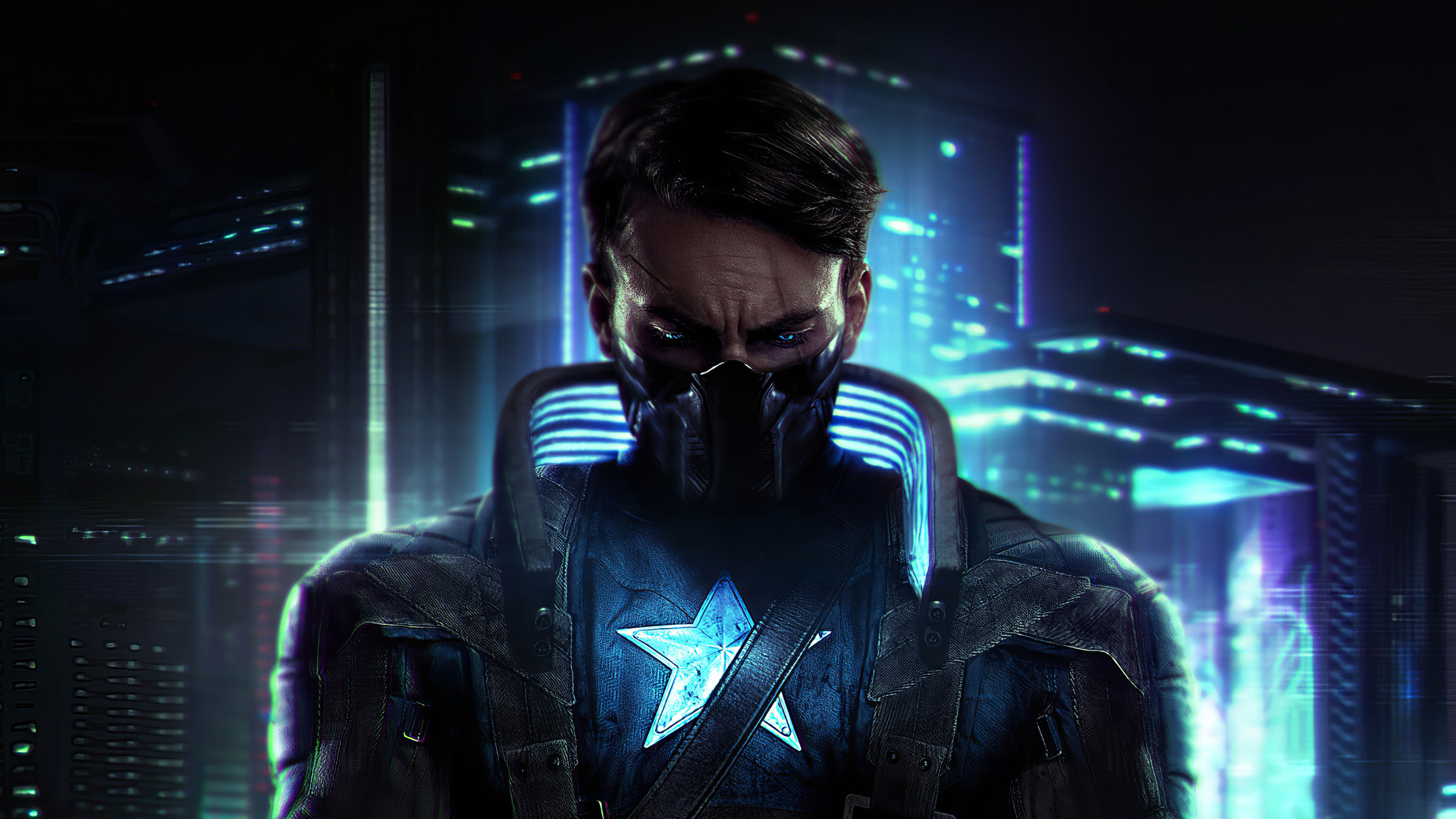 Wallpaper #YxkkMo8BtGB6xQ78upc73 Cyberpunk Captain America Myconfinedspace