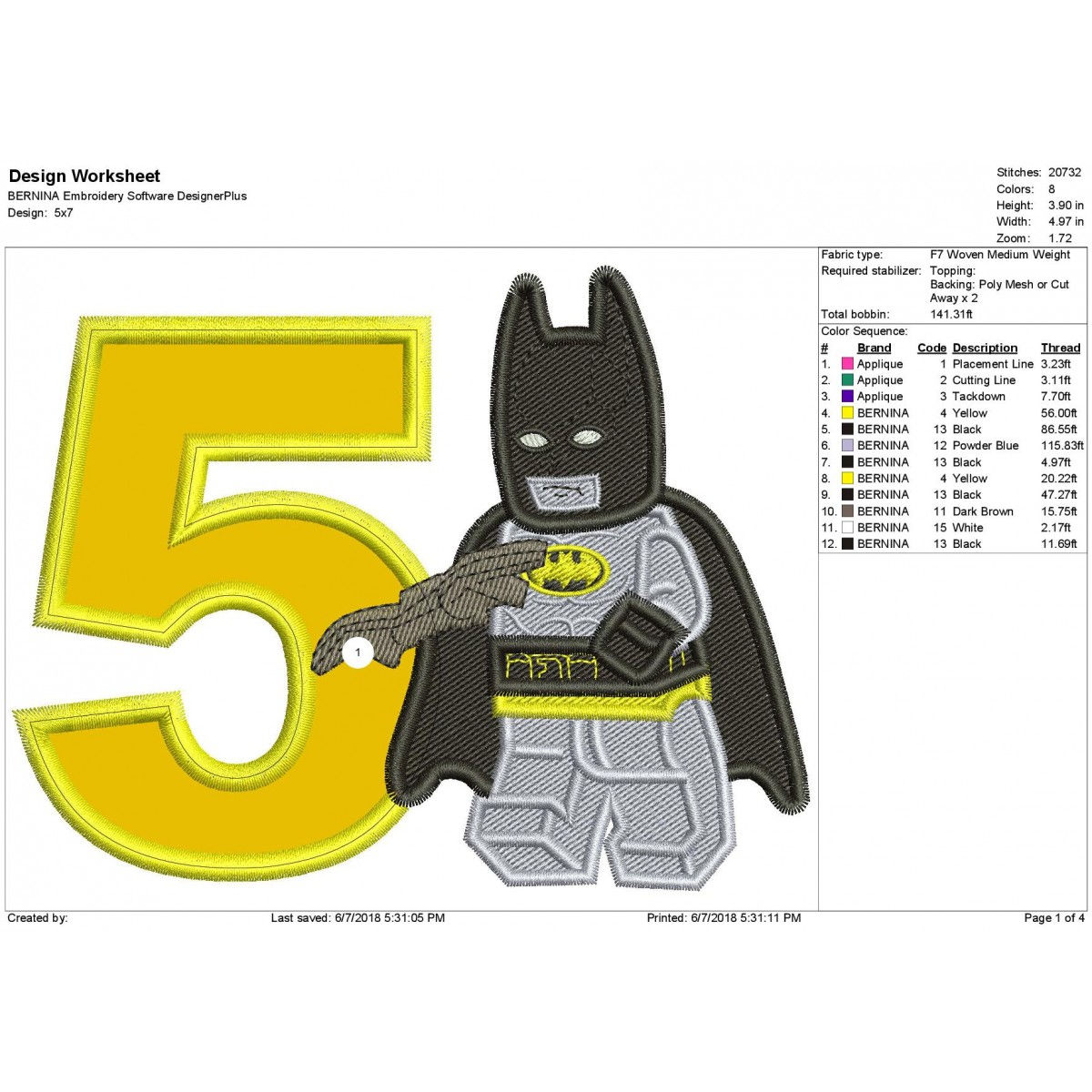 Wallpaper #z2iuJJMBSpphPi3-ijlY144 5th Birthday Lego Batman Filled Embroidery Design