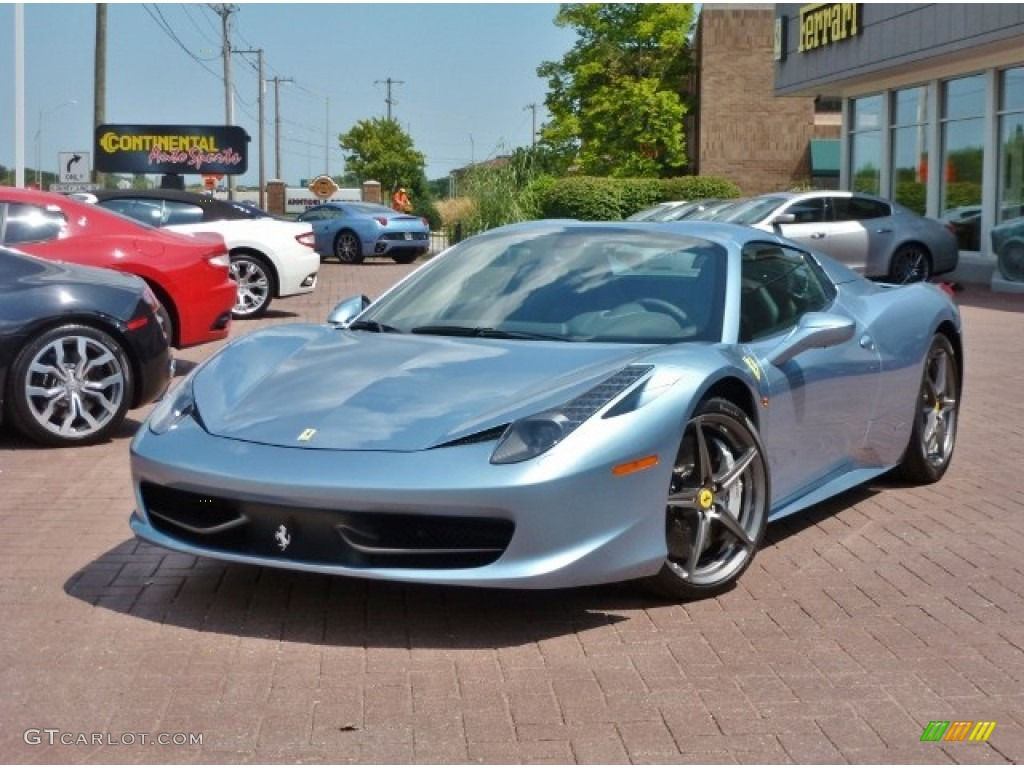 Wallpaper #EnO3ho4BFI5NbQksuyBb11 2012 Azzuro California Blue Silver Metallic Ferrari 458 Italia