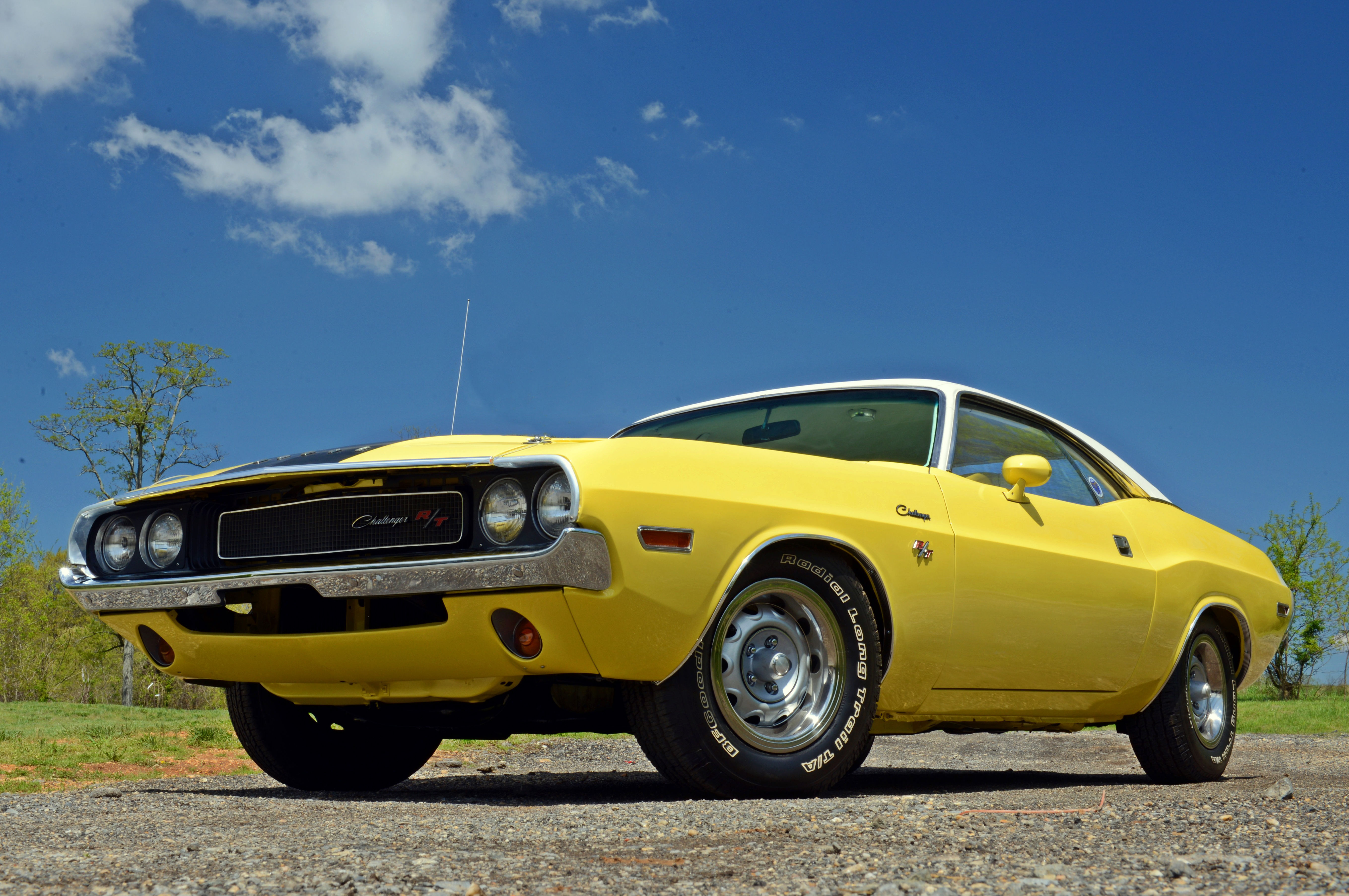 Wallpaper #ZHMQg44BFI5NbQks_xk22 A Yellow Muscle Car from the 1970s