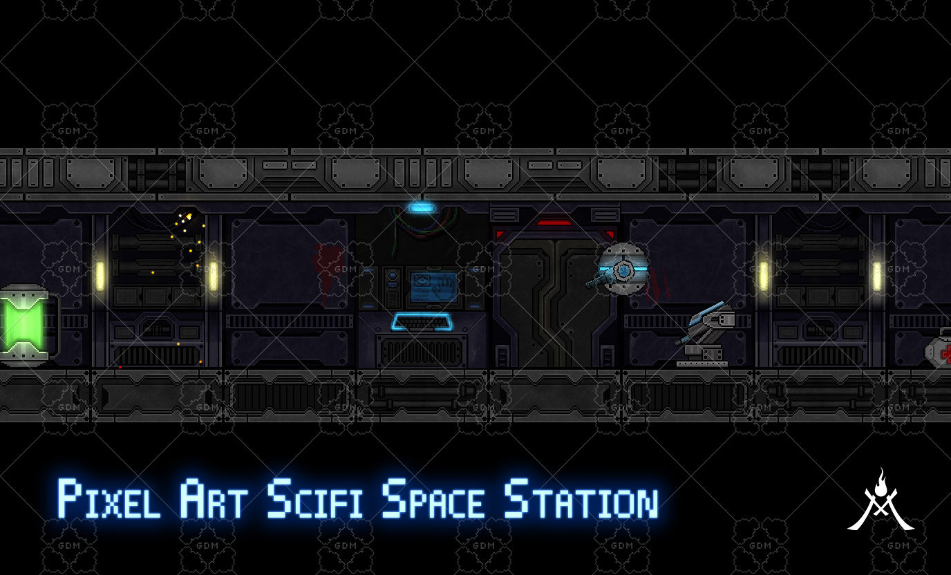 Wallpaper #chldGI8BtGB6xQ78YHF740 Pixel Art Scifi Space Station Gamedev Market