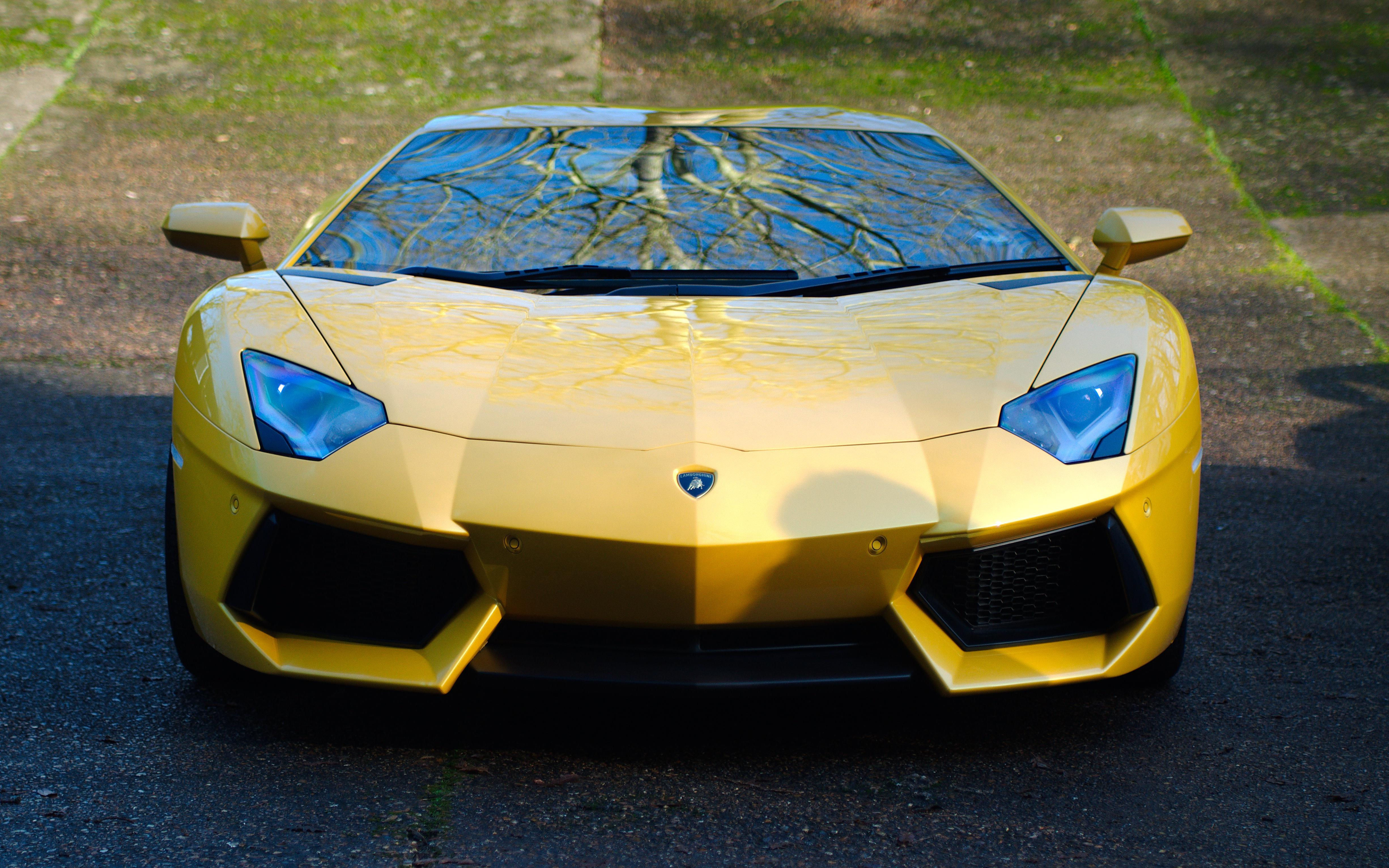 Wallpaper #zxn-NY8BtGB6xQ78YqE23 Lamborghini Aventador Lp700 4 Yellow Car Front View Wallpaper