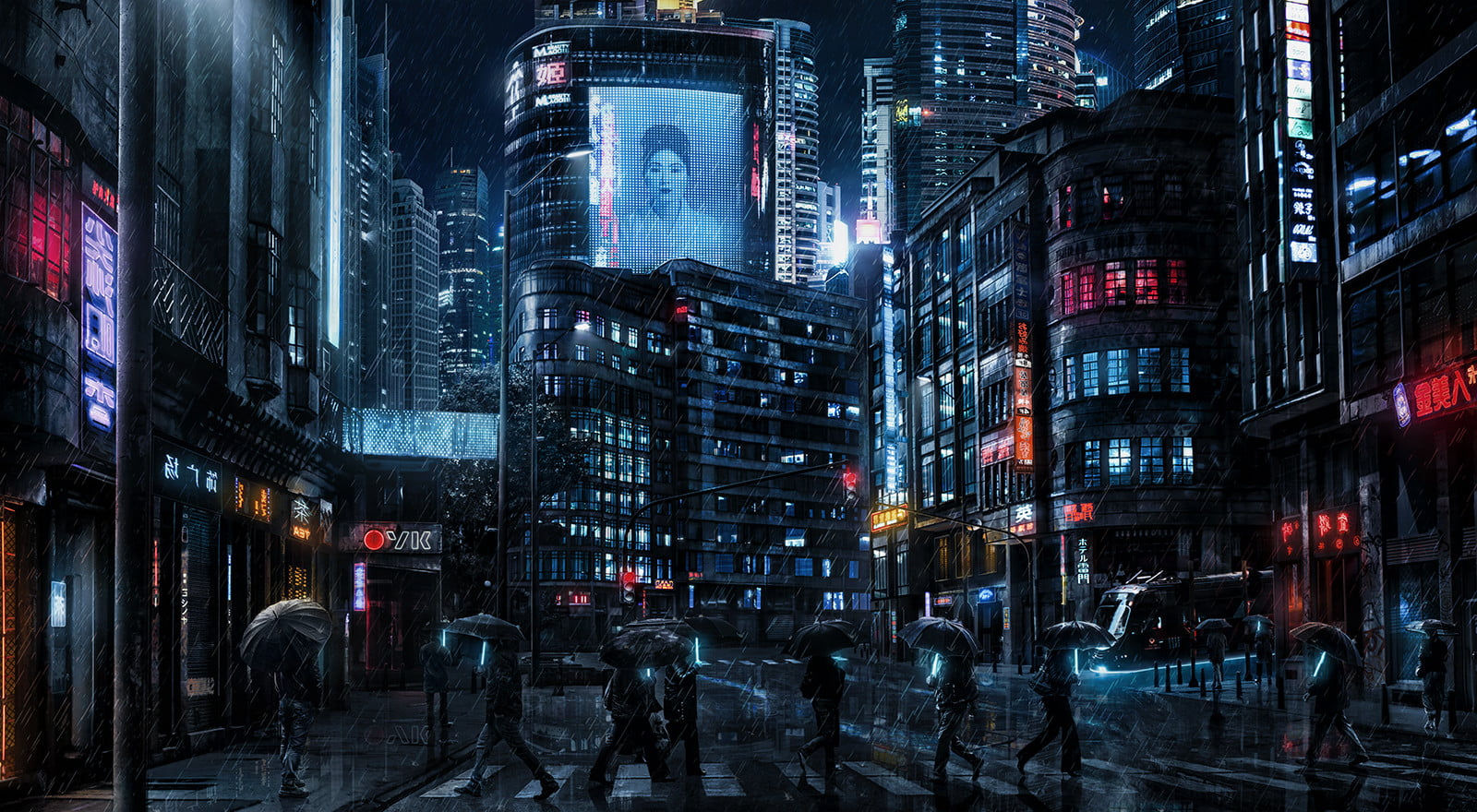 Wallpaper #yUWGkI4B7YBJg1BV652041 New York Times Square Blade Rrunner Dark Cyberpunk Cyber Movies HD