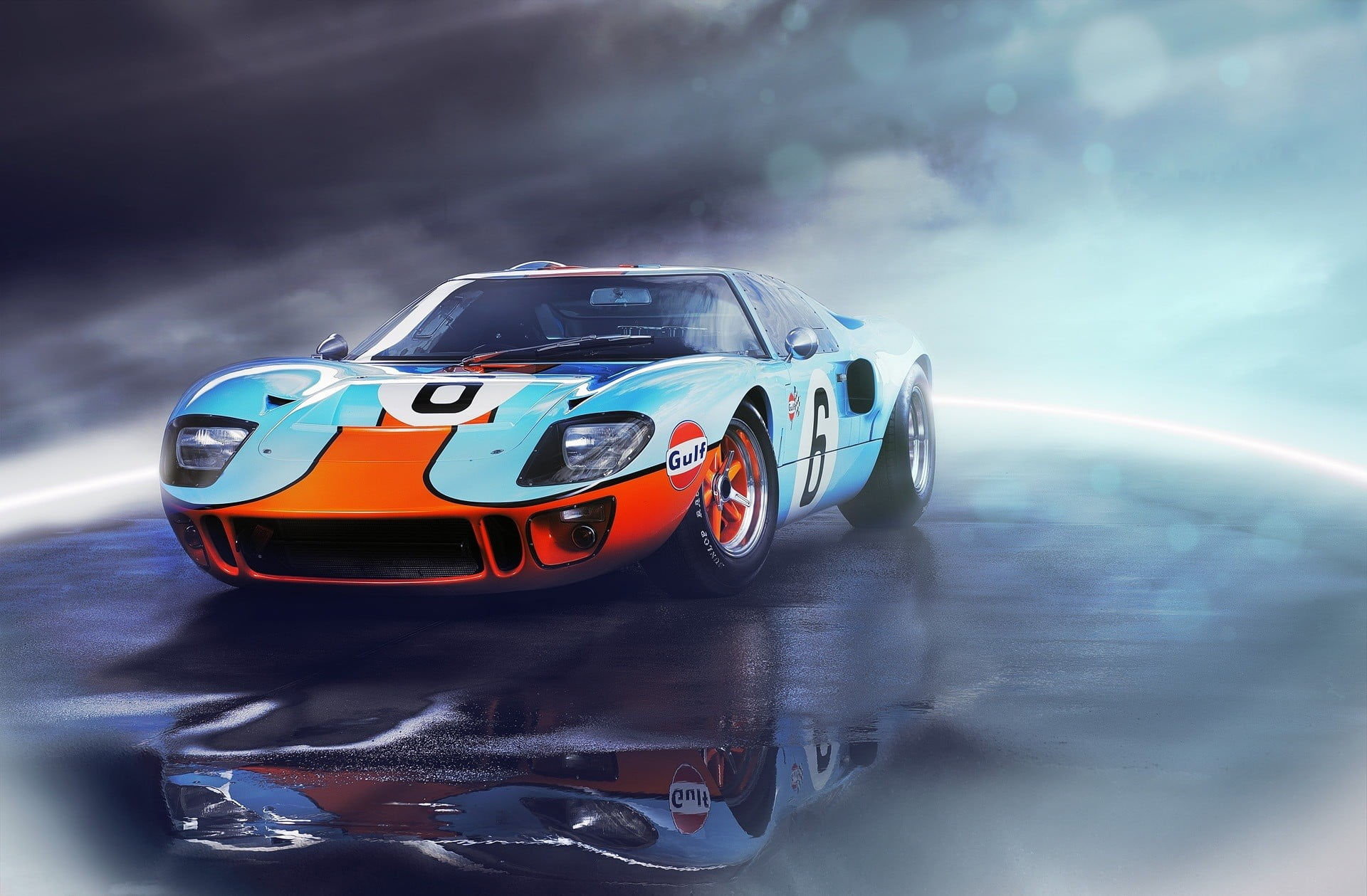 Wallpaper #1Bl-GI8BtGB6xQ787XFB25 1920x1080 Resolution Blue and Orange Sports Car Ford GT Vehicle
