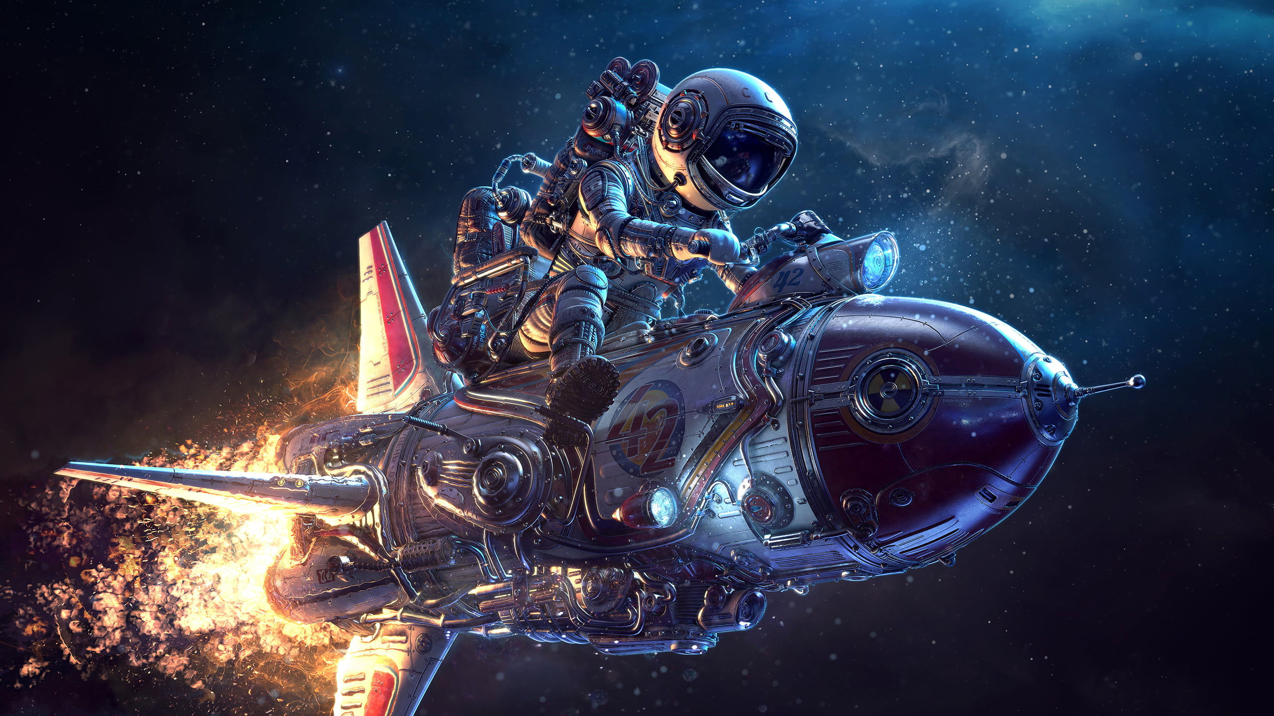 Wallpaper #PGfO_5IBSpphPi3-EqSp79 Astronaut Riding Rocket Wallpaper Spaceship Astronaut Science