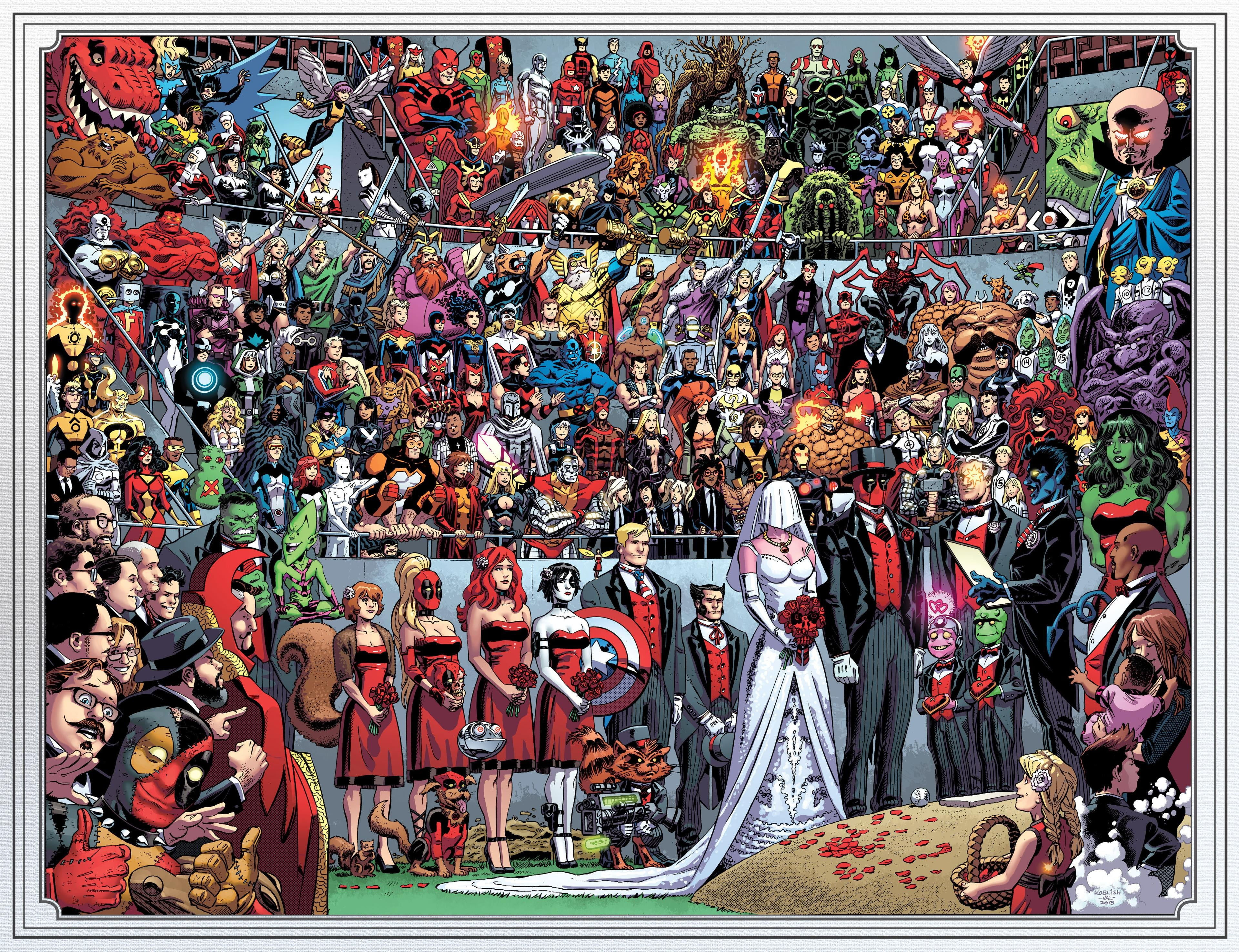 Wallpaper #3GhyHJMBSpphPi3-MCIA305 Deadpool Spider Man Marvel Comics Marriage HD Wallpaper Wallpaper