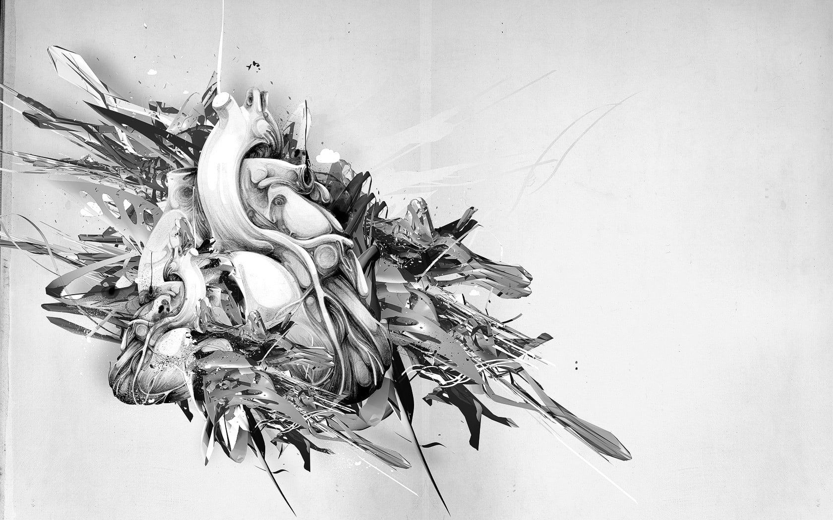 Wallpaper #BGcL6JIBSpphPi3-SDu_195 3840x2160 Resolution Black and White Abstract Painting Digital Art