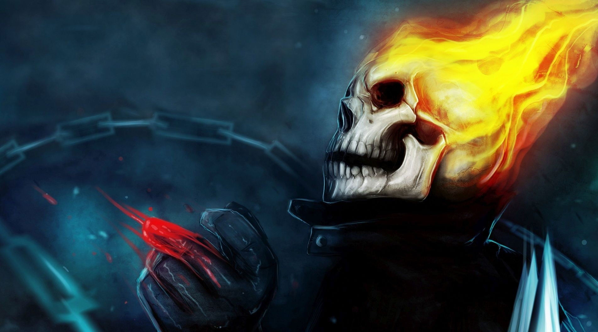 Wallpaper #-fQcOpMBKFX8bn3rG3dX181 Ghost Rider Illustration HD Wallpaper Wallpaper Flare