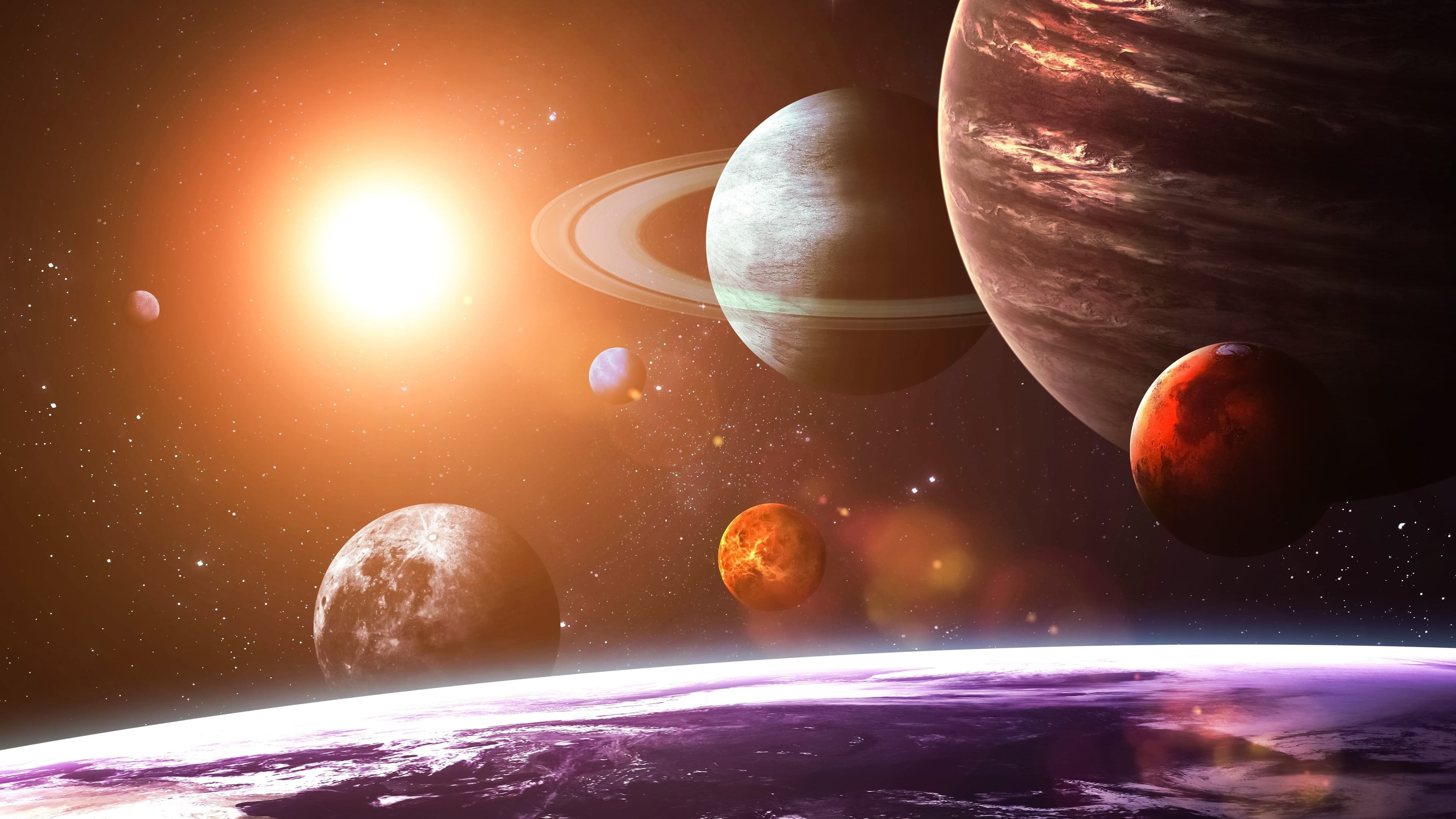 Wallpaper #-GcHAJMBSpphPi3-SqST11 Six Planets Wallpaper Planet Space Solar System Space Art HD