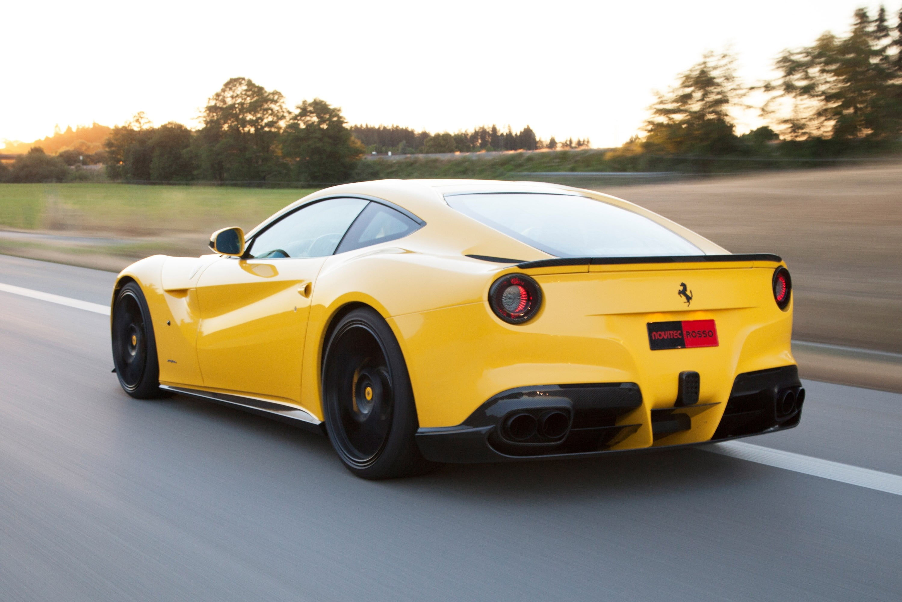 Wallpaper #UkUAko4B7YBJg1BVqZ6-54 Yellow Ferrari F12 on Road HD Wallpaper Wallpaper Flare
