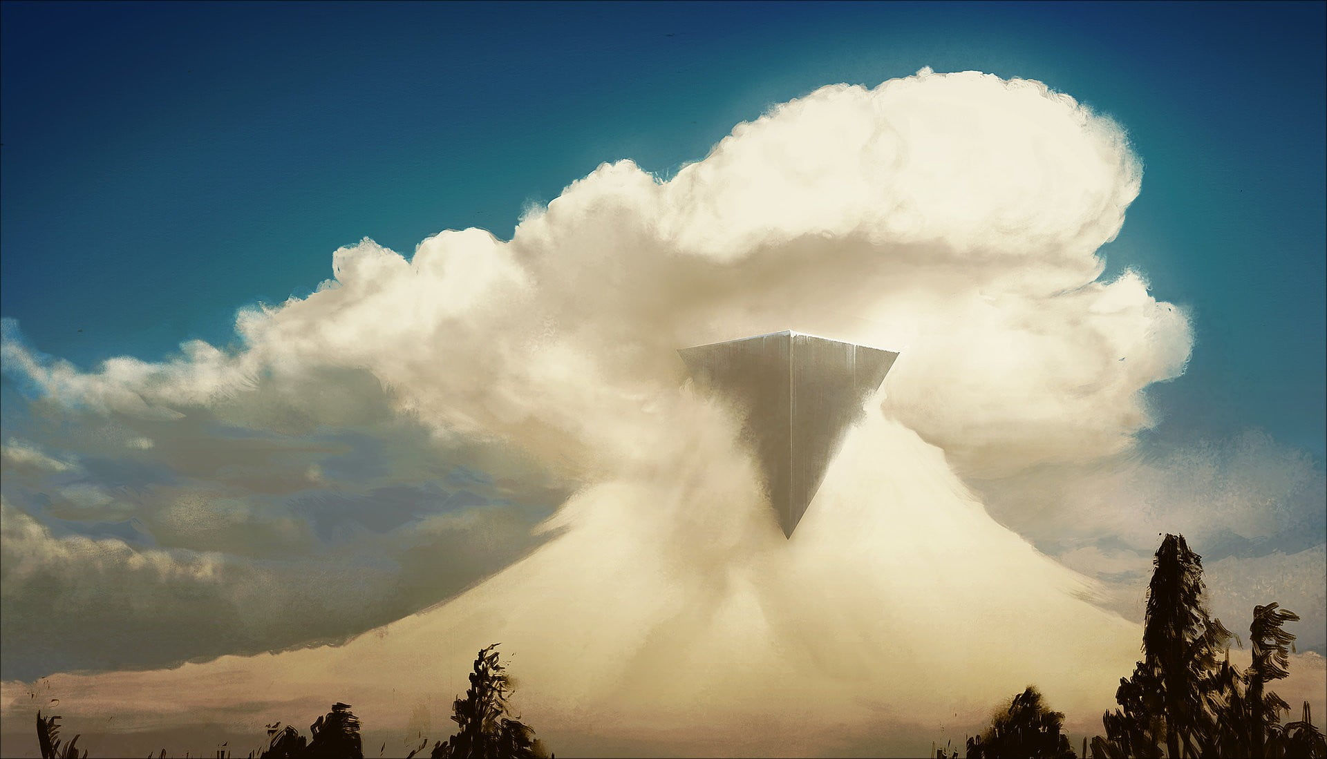 Wallpaper #42fKEZMBSpphPi3-_fja161 Upside Down Triangle Digital Art Nature Artwork Trees HD Wallpaper