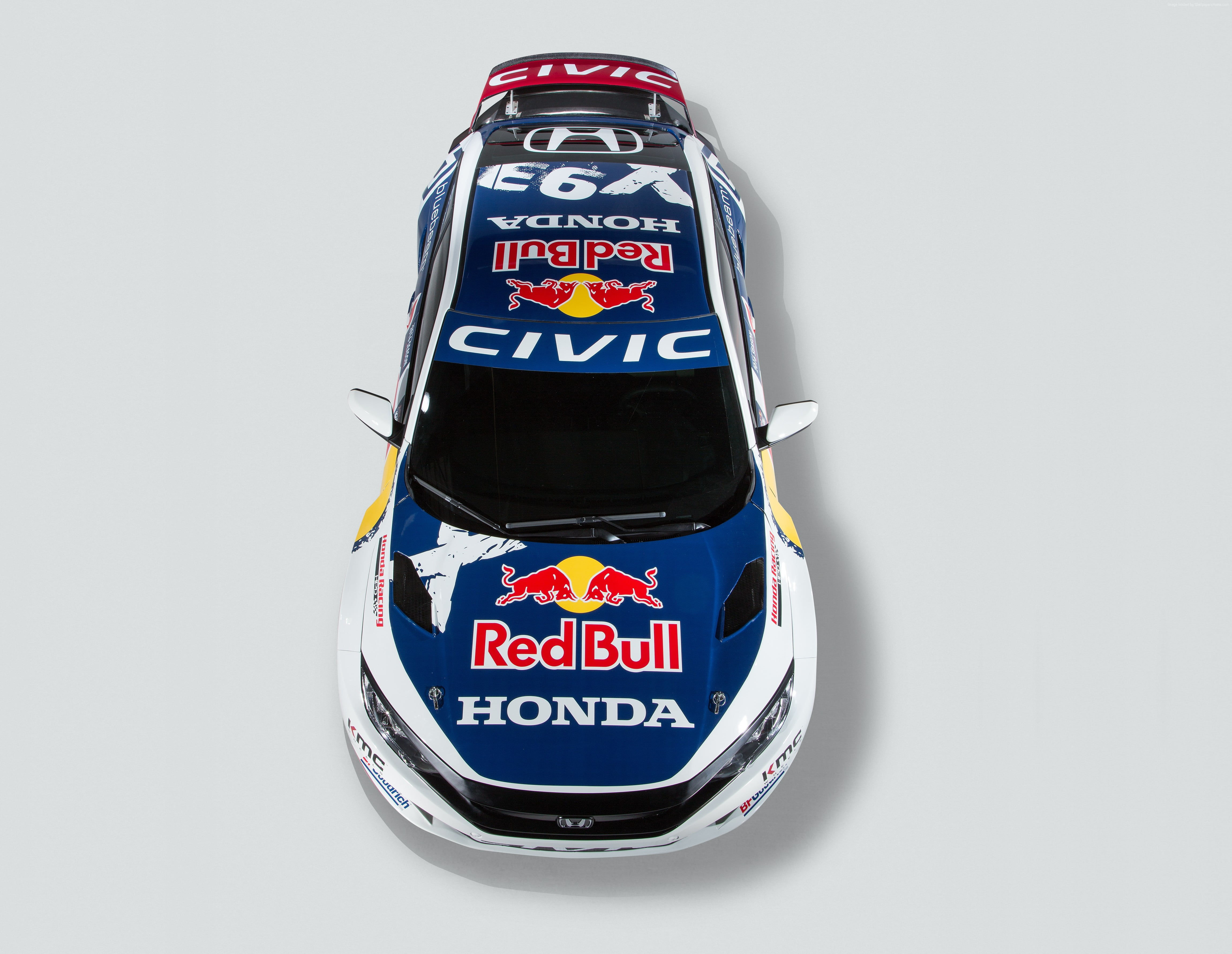 Wallpaper #XmdO75IBSpphPi3-E2Ft32 Blue and White Red Bull Honda Civic Racing Car HD Wallpaper Wallpaper