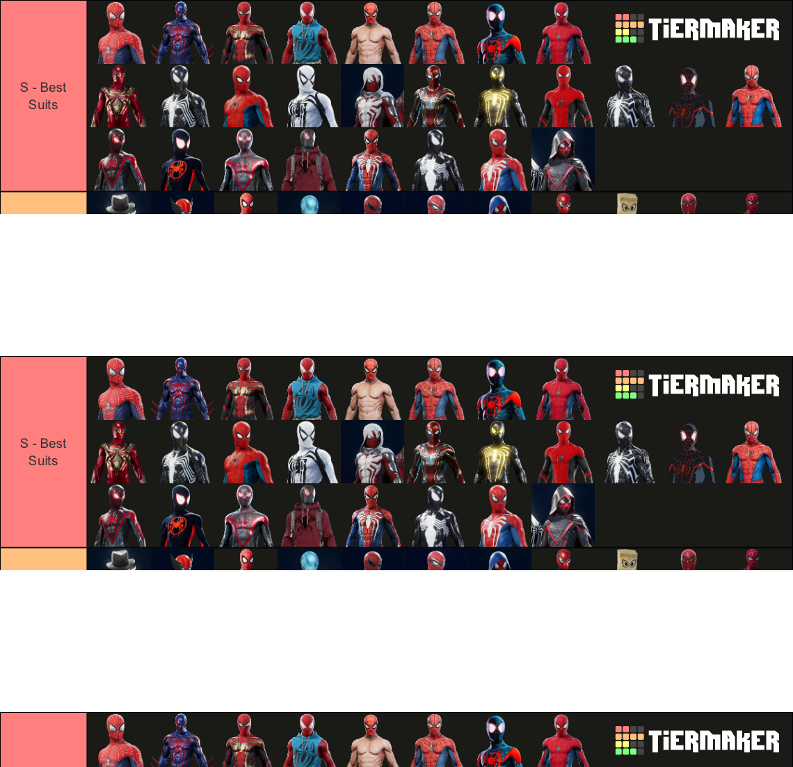 Wallpaper #JxfzPpMBPLD5_VEN5uFV239 All Insomniac Spider Man Suits 112 Suits 3 Games Tier List