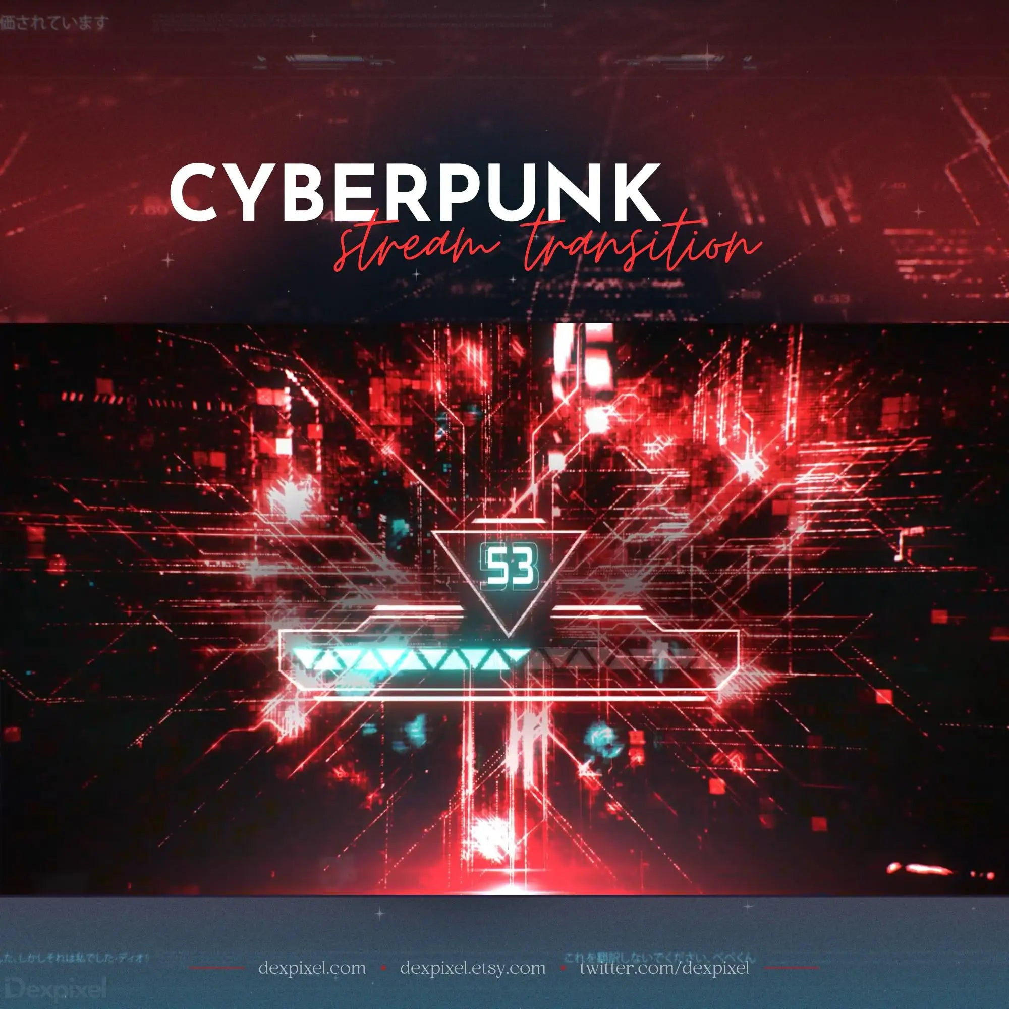 Wallpaper #STtUcZcBSWmA-tzpnpAW9 Cyberpunk Red Blue Stream Transition Futuristic Glitch Stinger Dexpixel