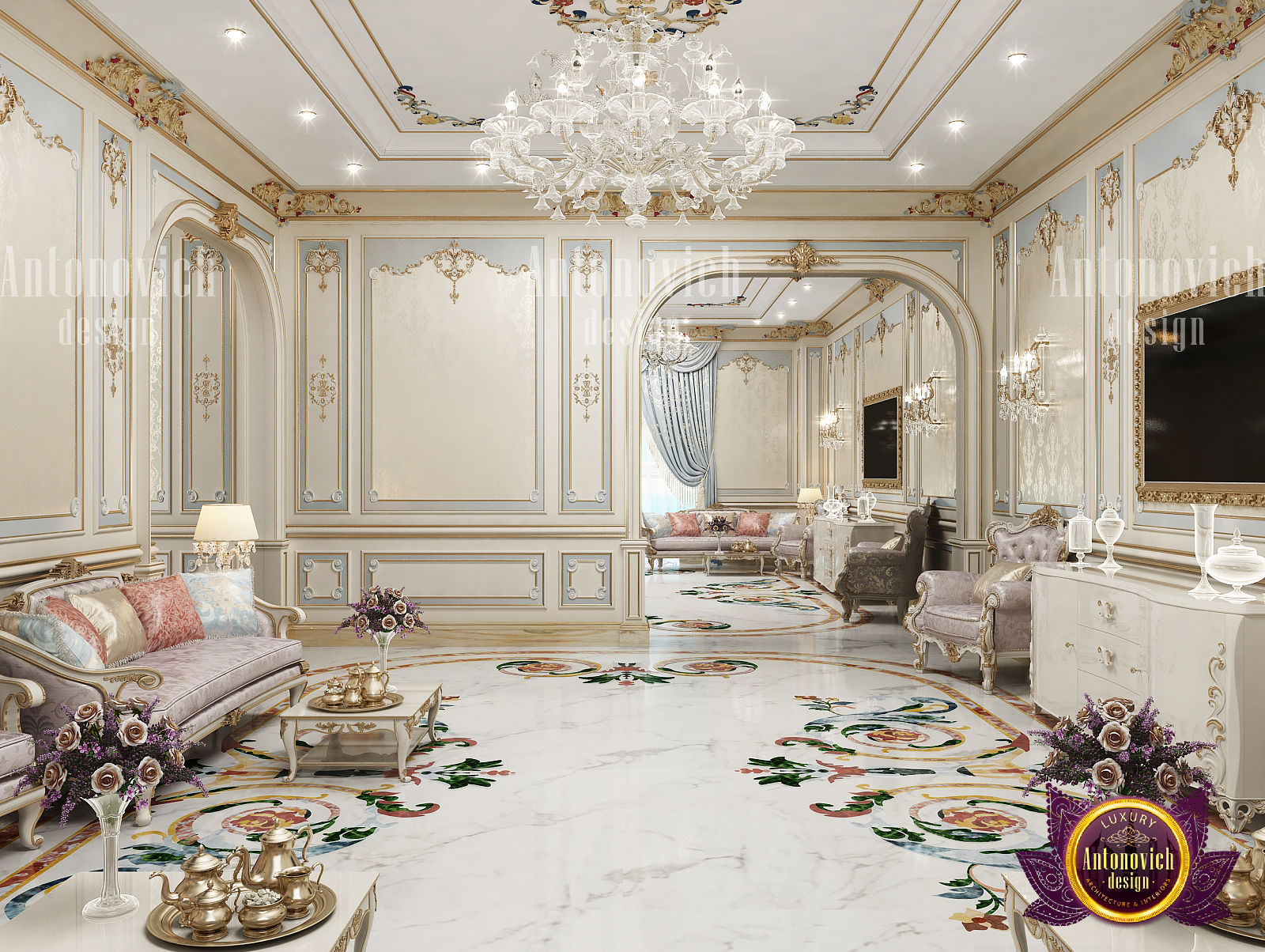 Wallpaper #qJy34JIBZHQxiYara7ci189 Neoclassical Interior for Living Room by Luxury Antonovich Design