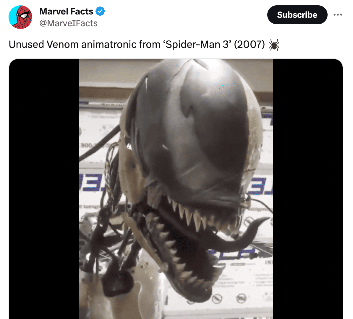 Wallpaper #-mhaFJMBSpphPi3-rAPx190 See Awesome Venom Animatronic Scrapped for Spider Man 3 Giant Freakin