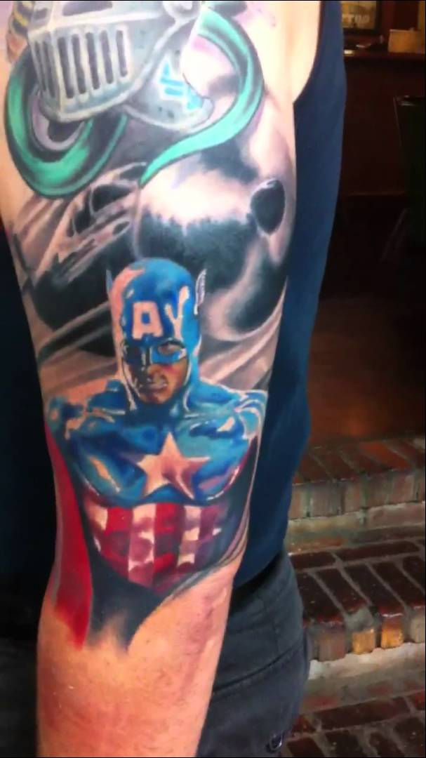 Wallpaper #P5zO4JIBZHQxiYarB7hG174 Captain America Tattoos Designs Ideas and Meaning Tattoos for You