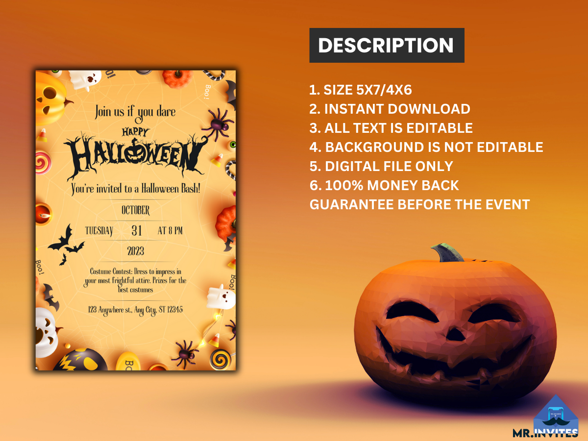 Wallpaper #ITHVNZMB5zzyi_yYzVif223 Scary Halloween Birthday Party Digital Card Invitation Digital Hallo