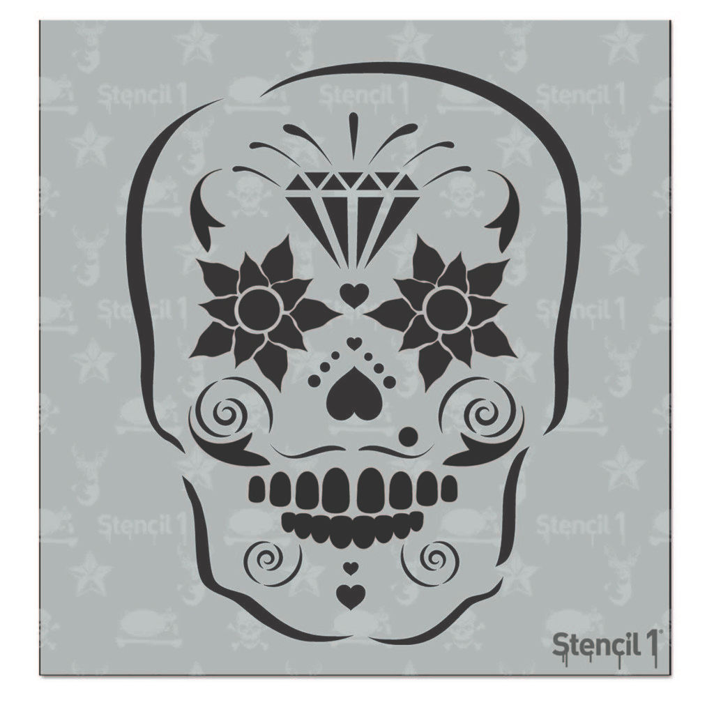 Wallpaper #zmdTDpMBSpphPi3-C-l3181 Skull in Profile Stencil Two Layers Stencil 1