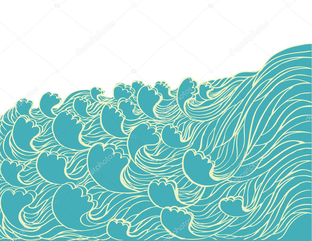 Wallpaper #1mc1CJMBSpphPi3-Ccl724 Abstract Sea Waves Vector Illustration of Sea Landscape Stock Vector