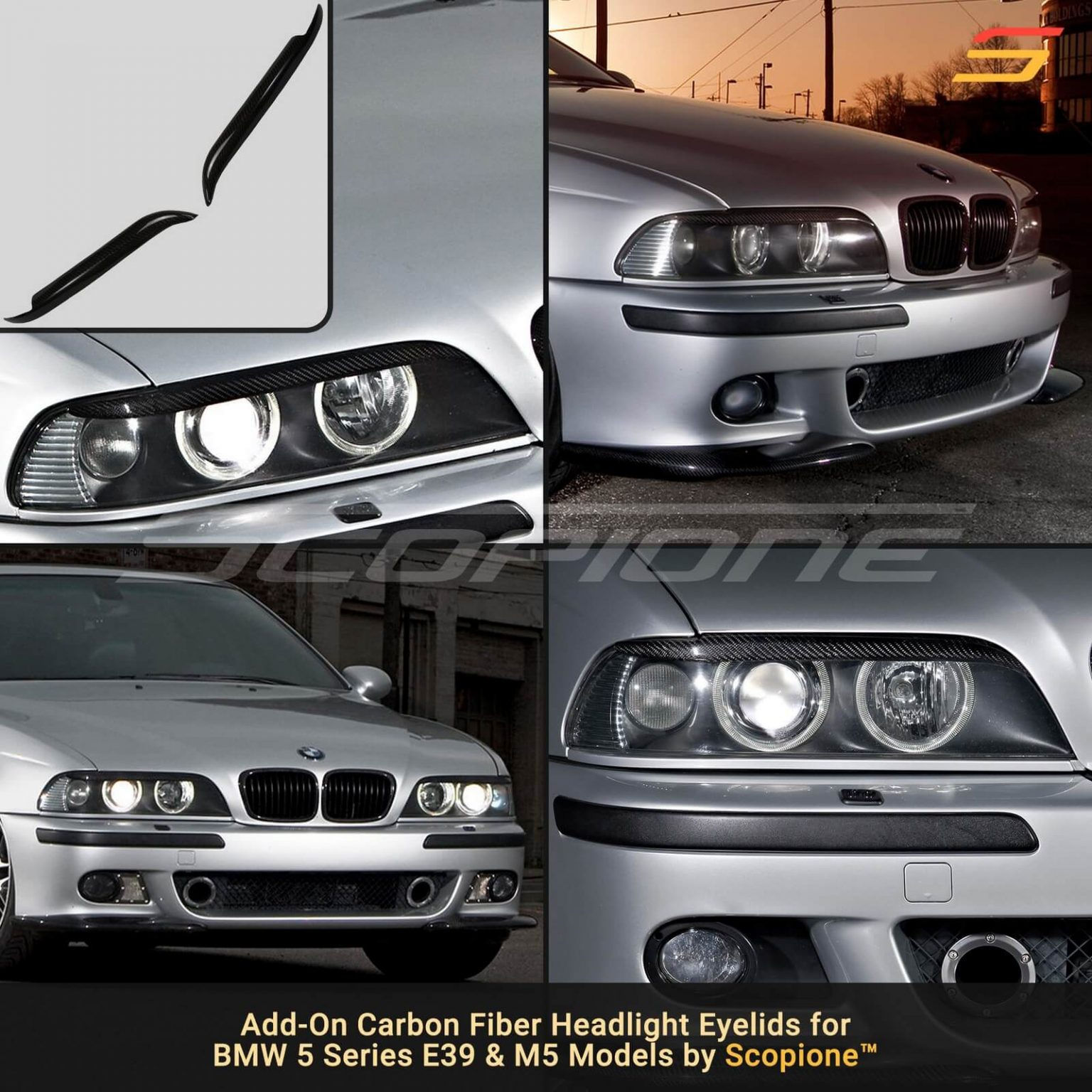 Wallpaper #Lxm4GI8BtGB6xQ78V3Ik29 Scopione Carbon Fiber Headlight Eyelids for BMW 5 Series E39 M5