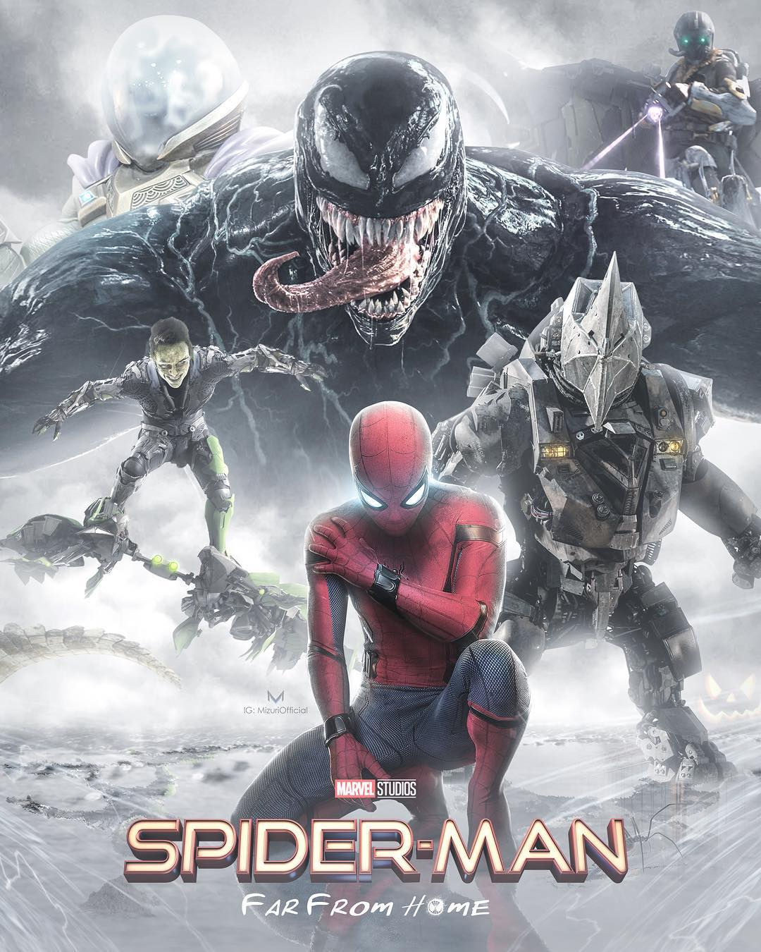 Wallpaper #ceb46 1920x1080 Spiderman vs Sinister Six Art Laptop Full HD 1080p HD 4K