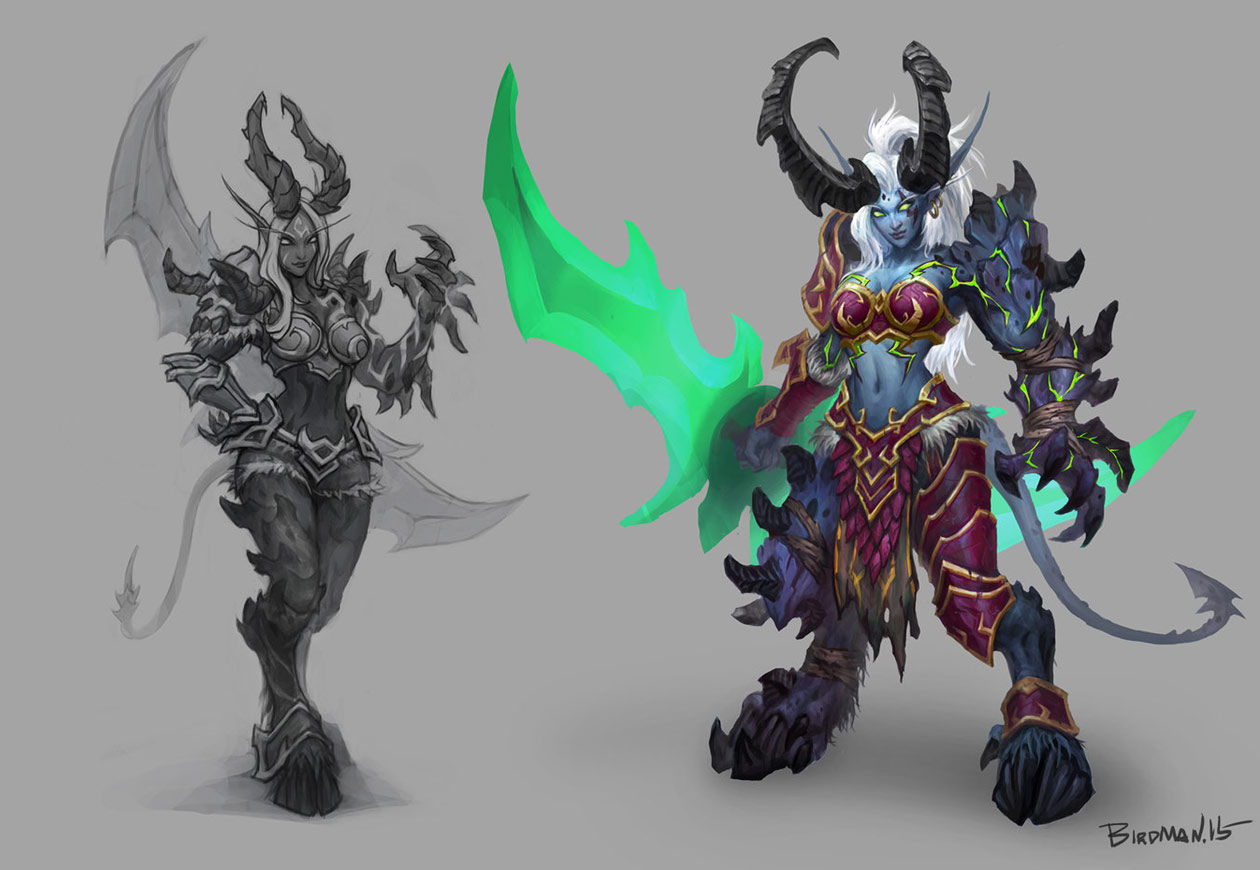 Wallpaper #FljiM5MBzN9vxX34CjrH239 Female Dark Elf Demon Hunter Art World of Warcraft Legion Art Gallery