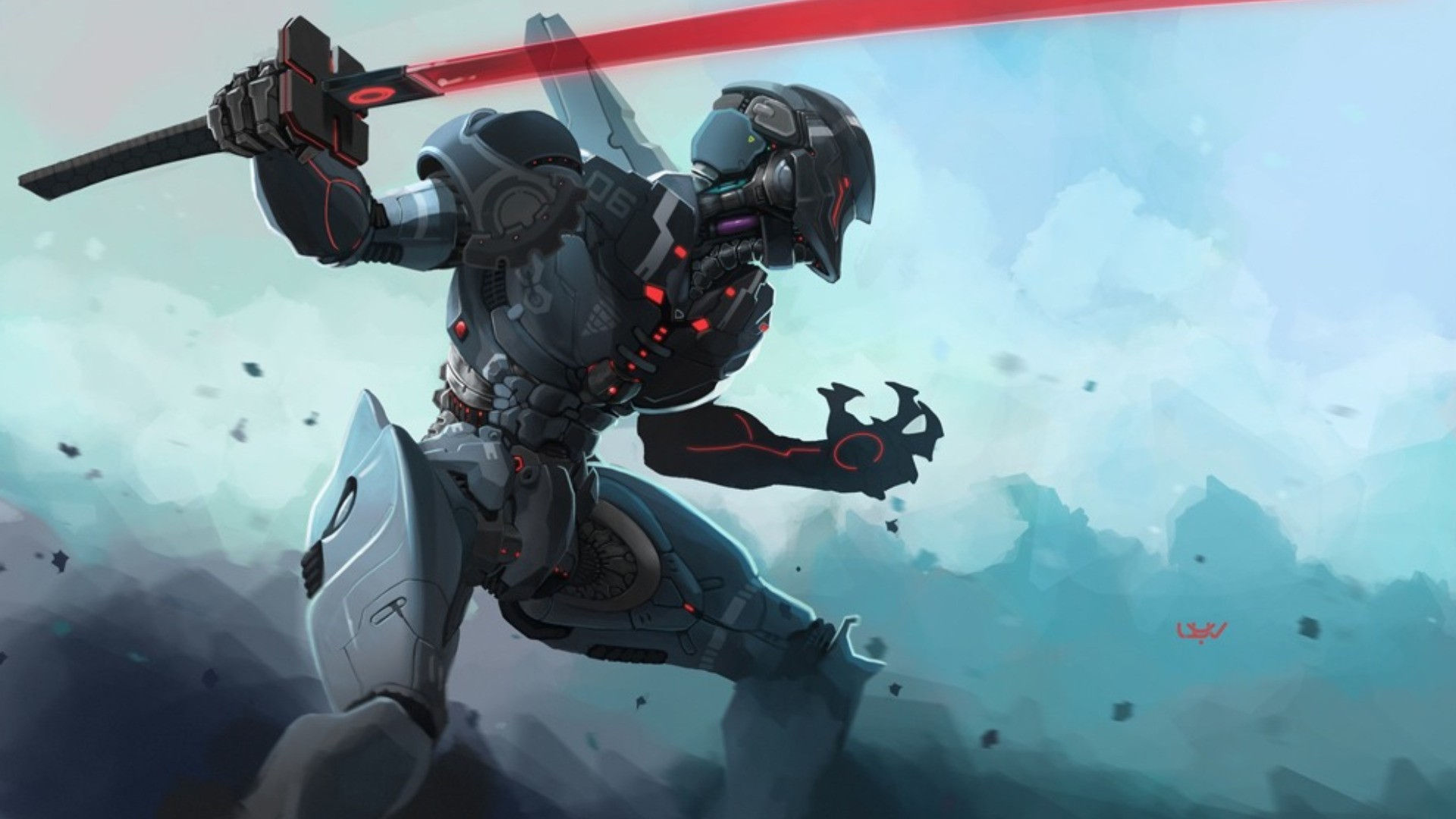 Wallpaper #MRkBBI8BtGB6xQ78Ok0l34 Artwork Cyborg Futuristic Samurai Wallpapers HD Desktop and Mobile