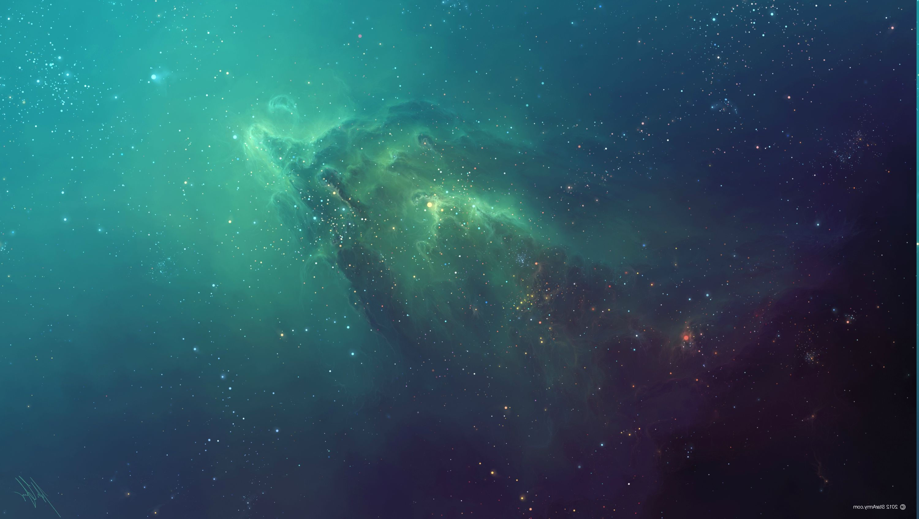 Wallpaper #indNJpMB-pgBXx606KH1291 Green Space Artwork Tylercreatesworlds Nebula Wallpapers HD