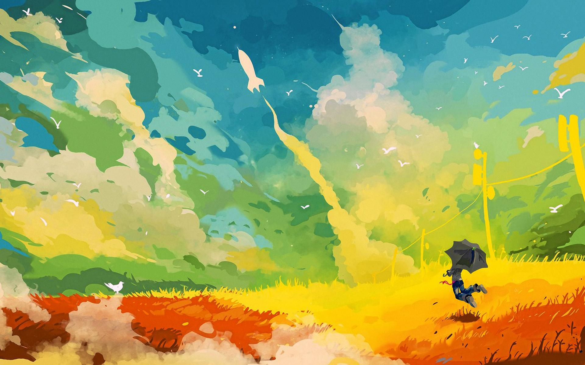 Wallpaper #9R0YLZMBlOZrFDOkn87x308 Colorful Rocket Pastel Drawing Wallpapers HD Desktop and Mobile
