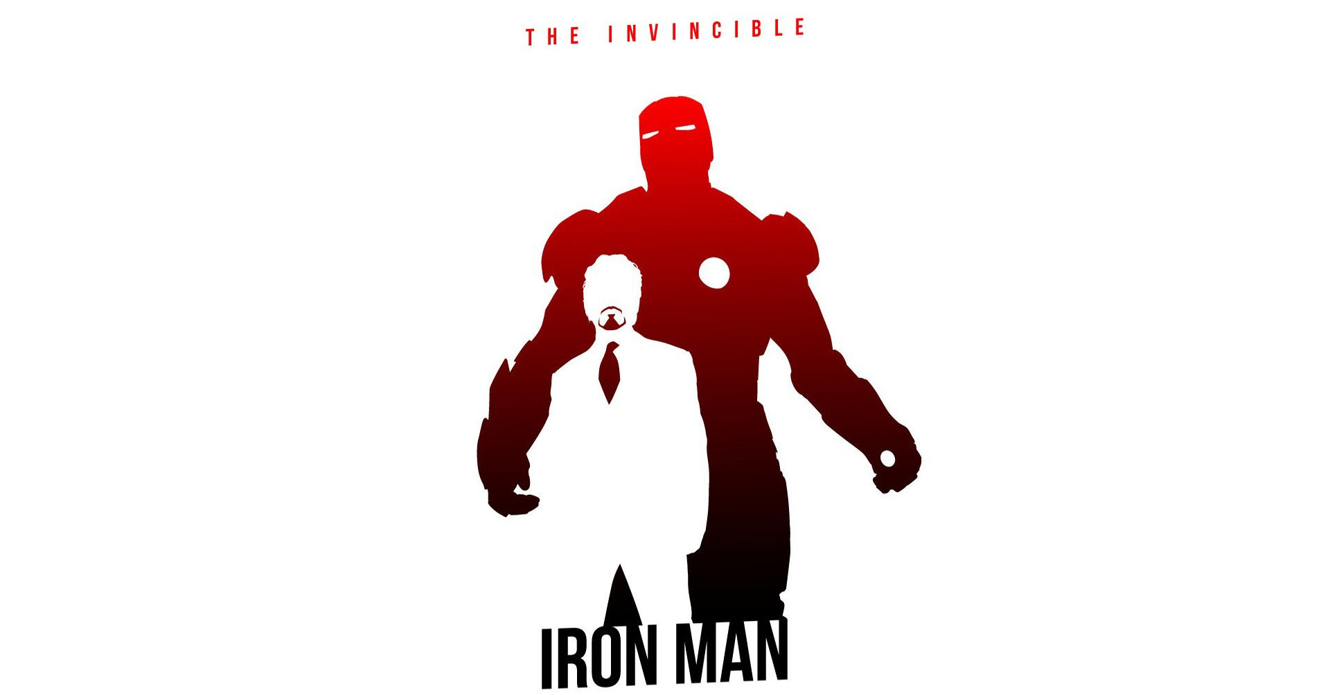 Wallpaper #6Gc38JIBSpphPi3-72W1291 Posters Hero Fan Art White Background Minimalistic Iron Man Silhouette