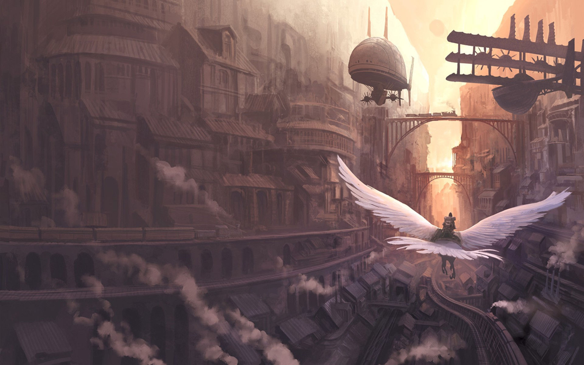 Wallpaper #5hkFF48BtGB6xQ78T25C54 Flying Fantasy Art Steampunk Wallpapers HD Desktop and Mobile