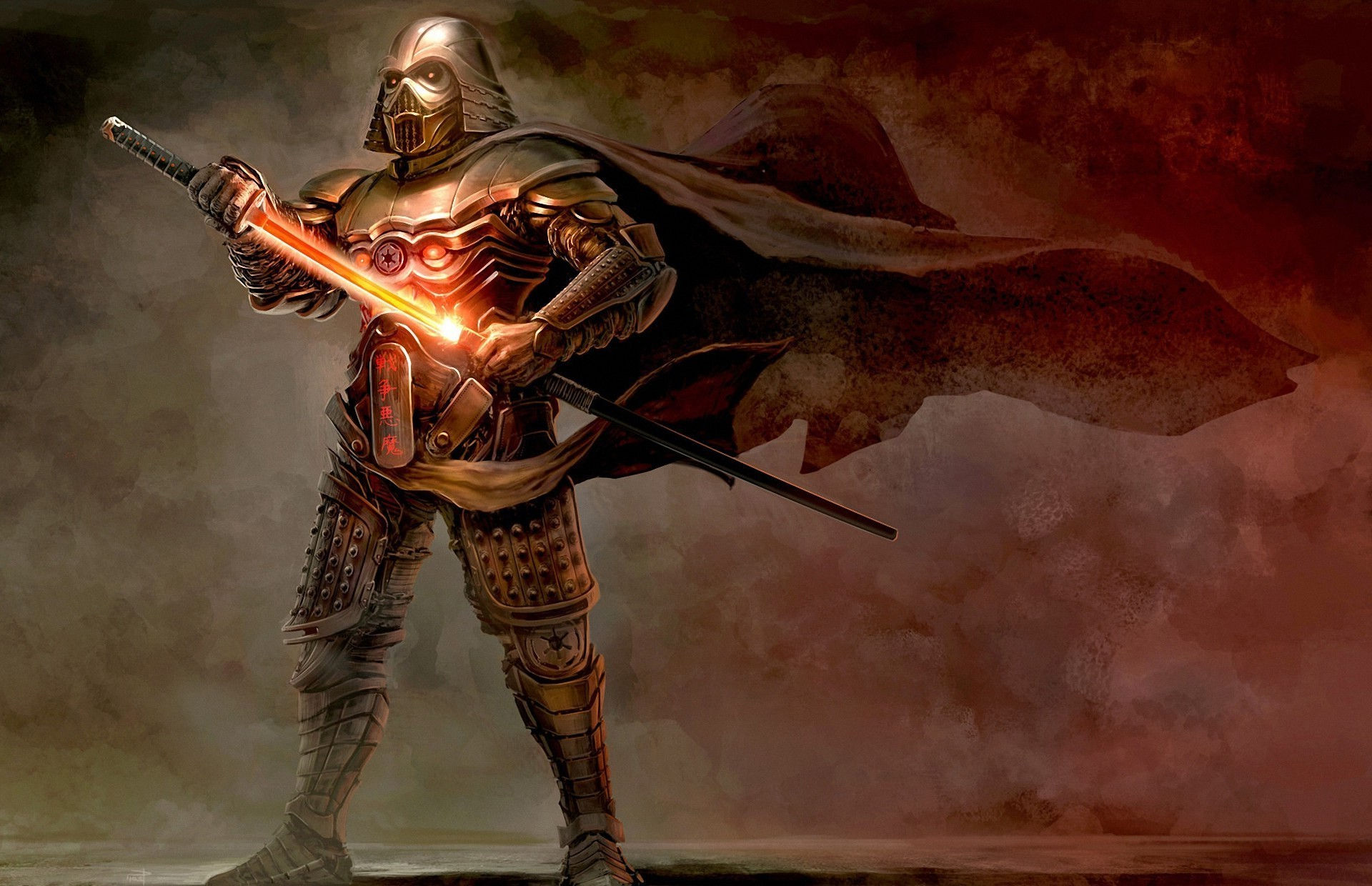 Wallpaper #RRkEBI8BtGB6xQ78KU1U55 Darth Vader Samurai Artwork Fantasy Art Concept Art Sword Katana