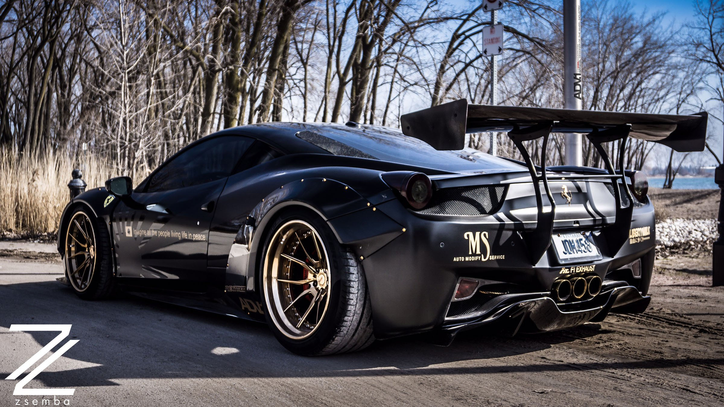 Wallpaper #dH1i9I4Bnwiau_P6Ew_B18 Adv1 Wheels Libertywalk Ferrari 458 Italia Black Bodykit Cars