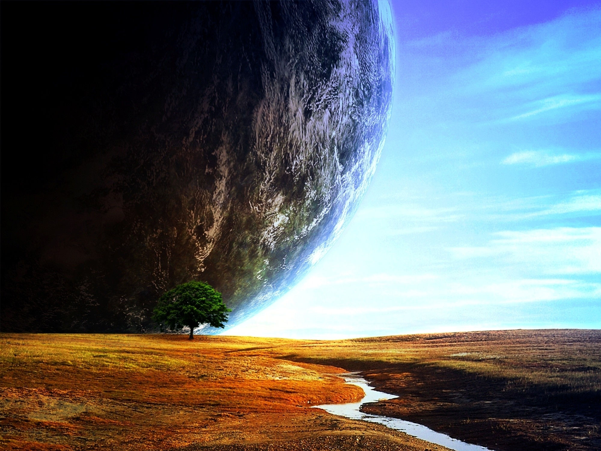 Wallpaper #QmiqI5MBSpphPi3-jjas31 Planets Sci Fi Space Nature Trees Landscapes Cg Digtal Art