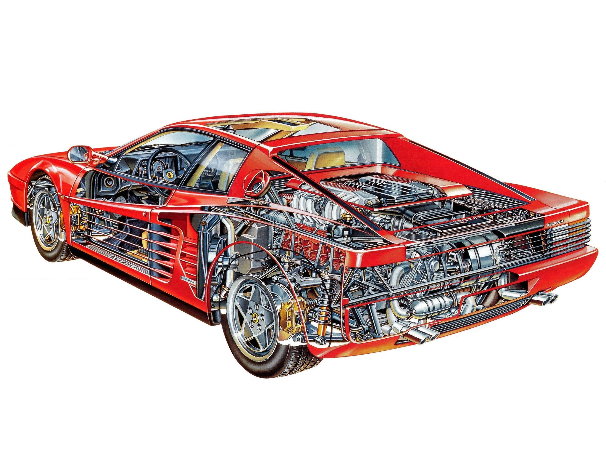 Wallpaper #-2fc-5IBSpphPi3-dpWf103 Car Red Cars Sketches Engines Gears Wheels Infographics White
