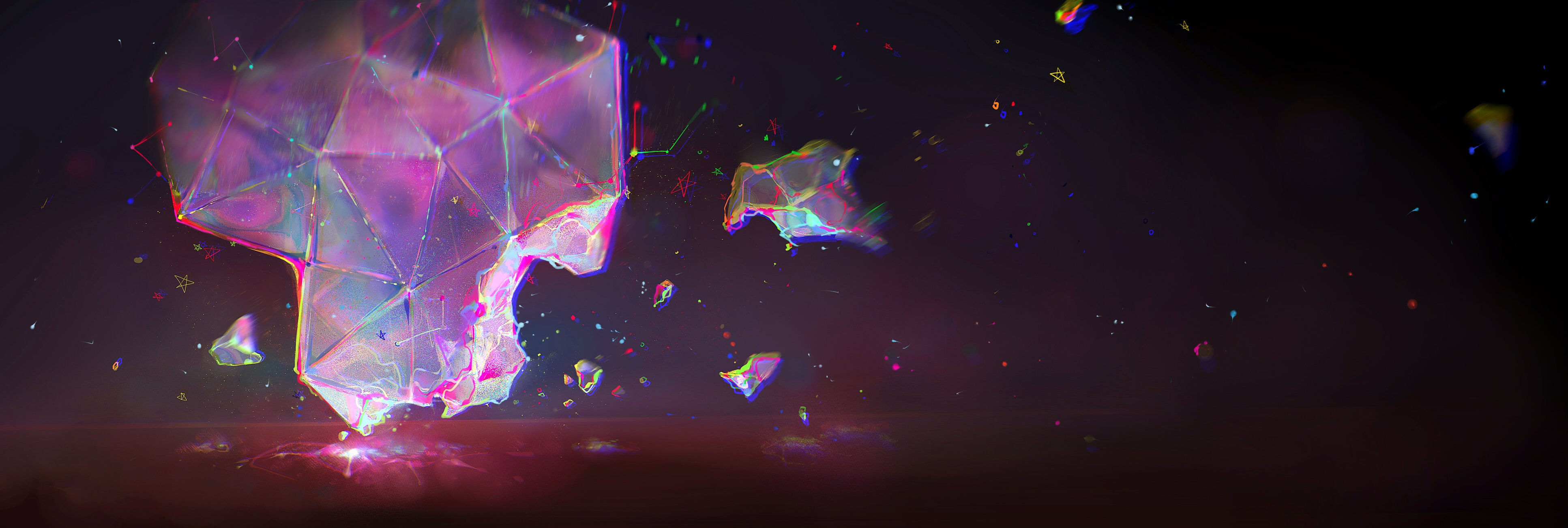 Wallpaper #QWeX9JIBSpphPi3-SXul320 Digital Art Abstract Rgb Triangle Geometry Stars Minimalism