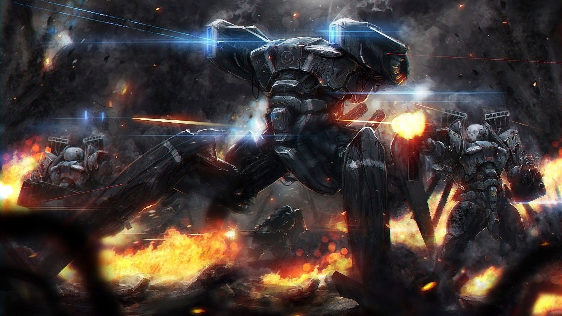 Wallpaper #9ViPNJMBzN9vxX34ETyI49 Robot Mech Artwork War Destruction Fantasy Art Concept Art