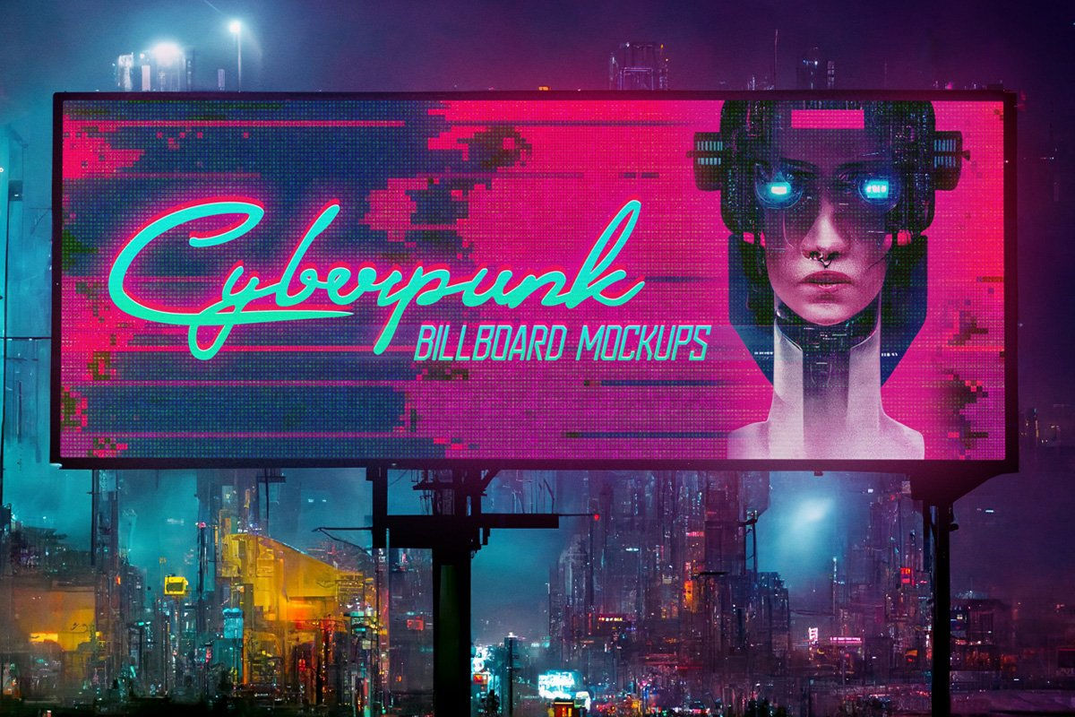 Wallpaper #fAAb6o4BSdW8dNouzQ5-5 Cyberpunk Billboard Mockups Masterbundles