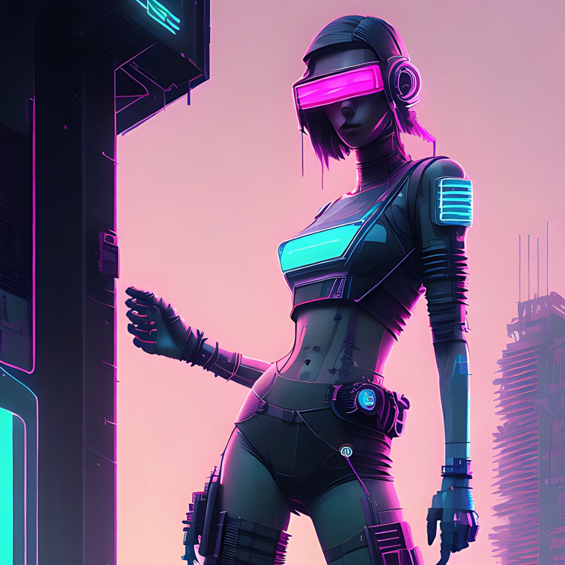 Wallpaper #fLyFO5MBMDFIMcjN7X9M137 Cyberpunk Girls 15 Illustrations for Design or Characters Profile in