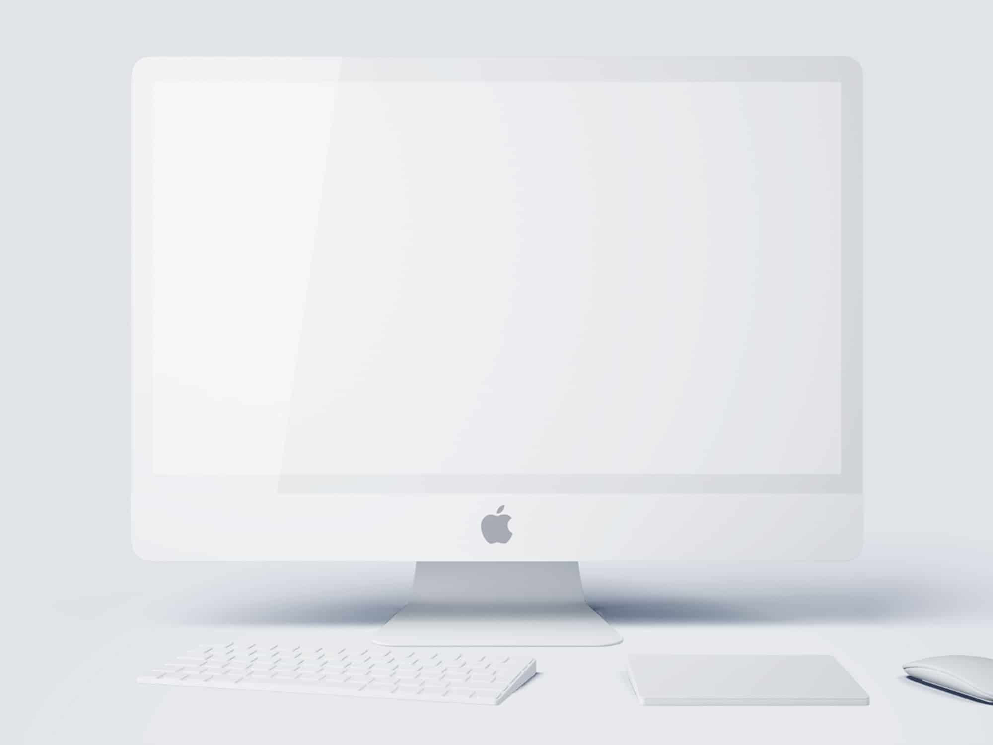 Wallpaper #224a0 Close Up of White iMac Apple Macintosh Computer with Monitor and